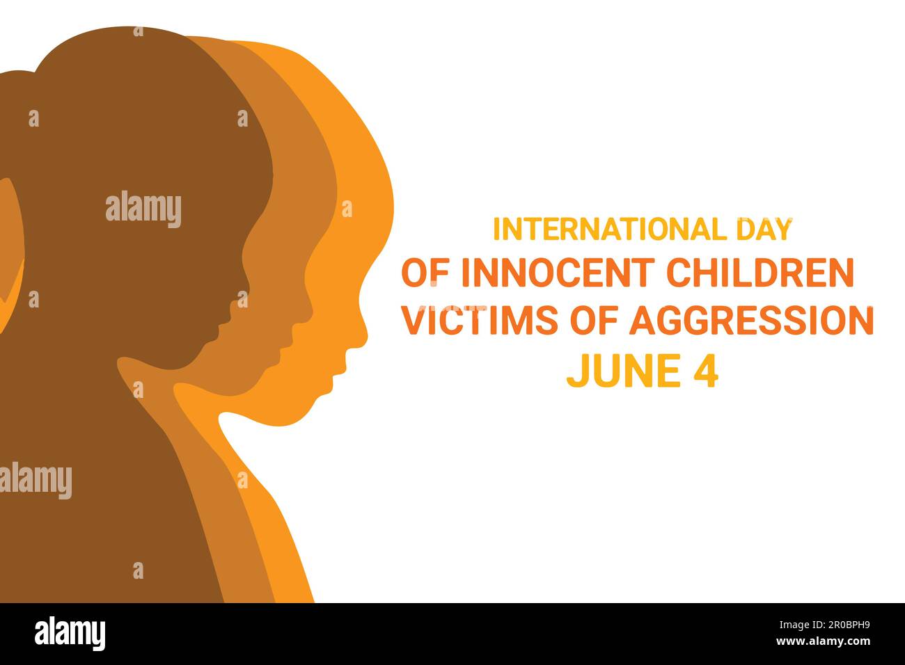 Journée internationale des enfants innocents victimes d'agression. 4 juin. Illustration vectorielle. Convient aux cartes de vœux, affiches et bannières. Illustration de Vecteur