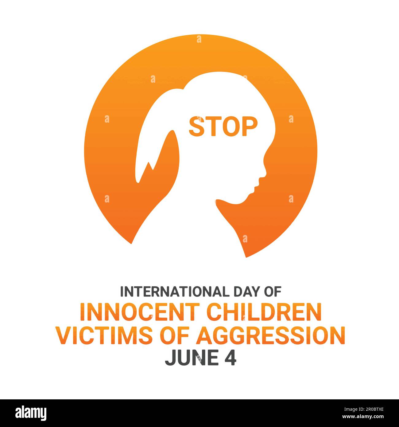 Journée internationale des enfants innocents victimes d'agression. 4 juin. Concept de vacances. Modèle d'arrière-plan, bannière, carte, affiche avec texte Illustration de Vecteur