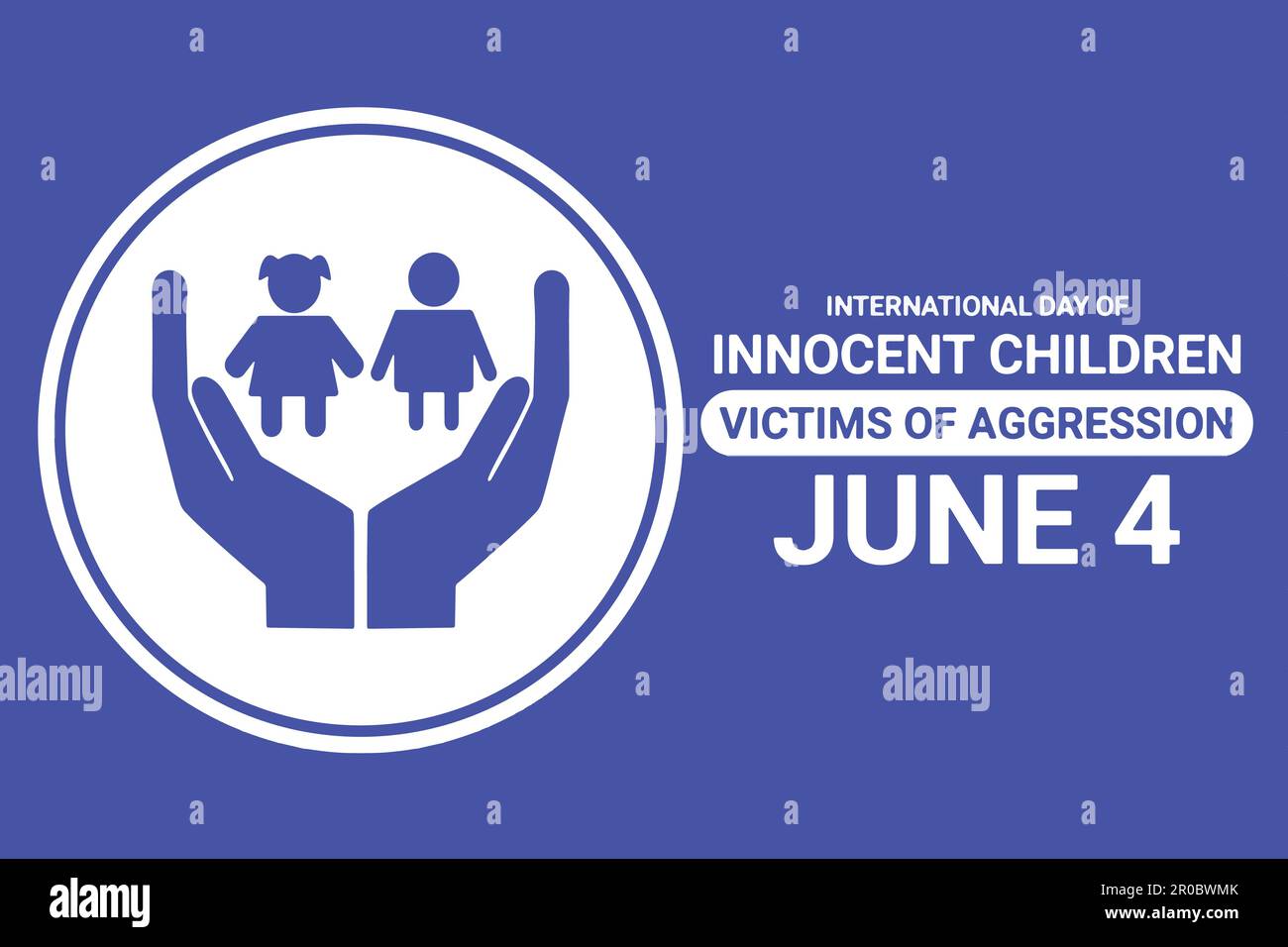 Journée internationale des enfants innocents victimes d'agression. 4 juin. Concept de vacances. Modèle pour arrière-plan, bannière, carte, affiche Illustration de Vecteur