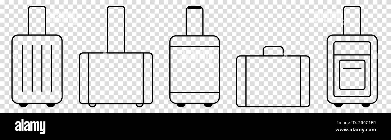 Icônes de la ligne de bagages. Concept de voyage. Illustration vectorielle isolée sur fond transparent Illustration de Vecteur