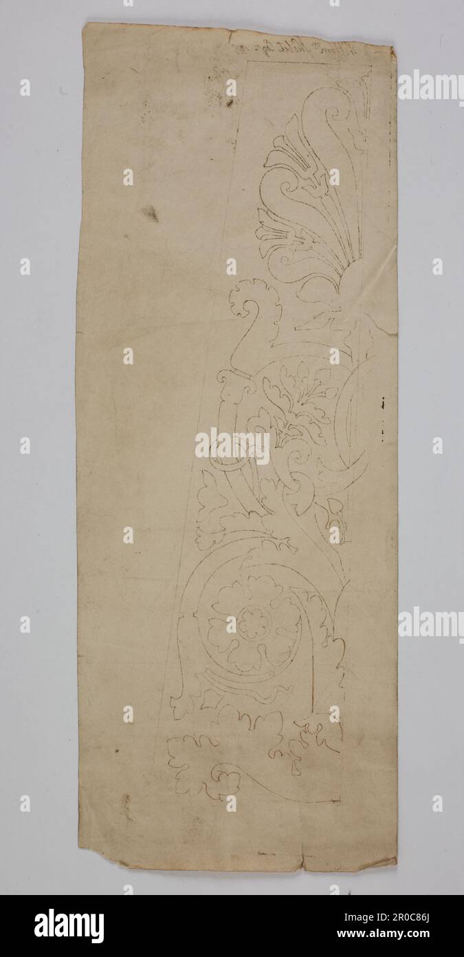Wilkinson Tracing, dessin imprimé pour la décoration incrusté de William Nisbet, 1816-20. De l'encre sur du papier couté. Concepteur : George Bullock. Rapporteur pour avis: Thomas Wilkinson Banque D'Images