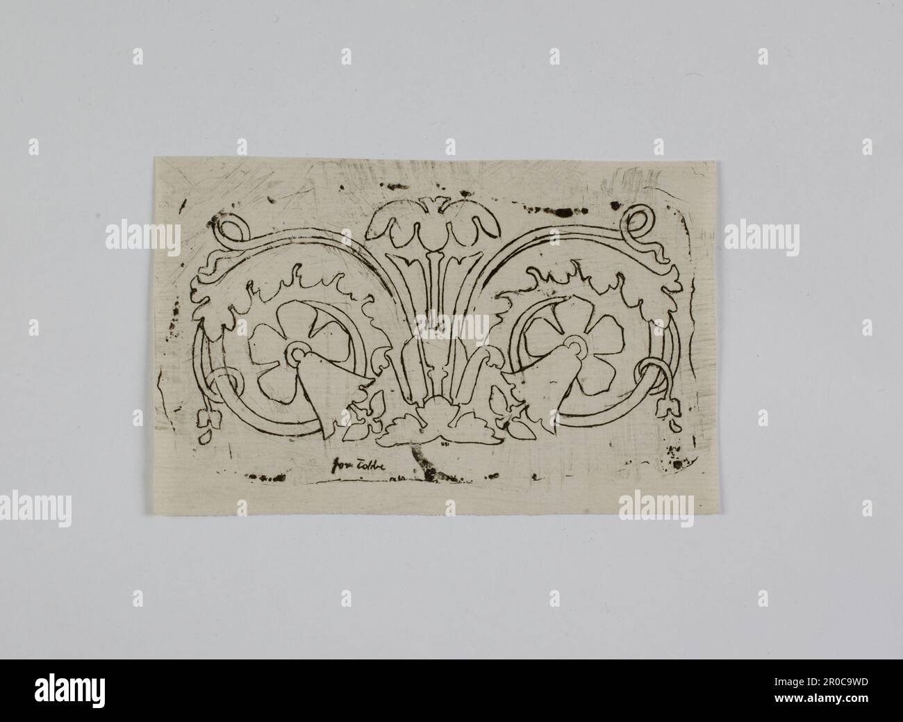 Wilkinson Tracing, dessin imprimé pour décoration incrusté, 1817-20. De l'encre sur du papier couté. Concepteur : George Bullock. Rapporteur pour avis: Thomas Wilkinson Banque D'Images