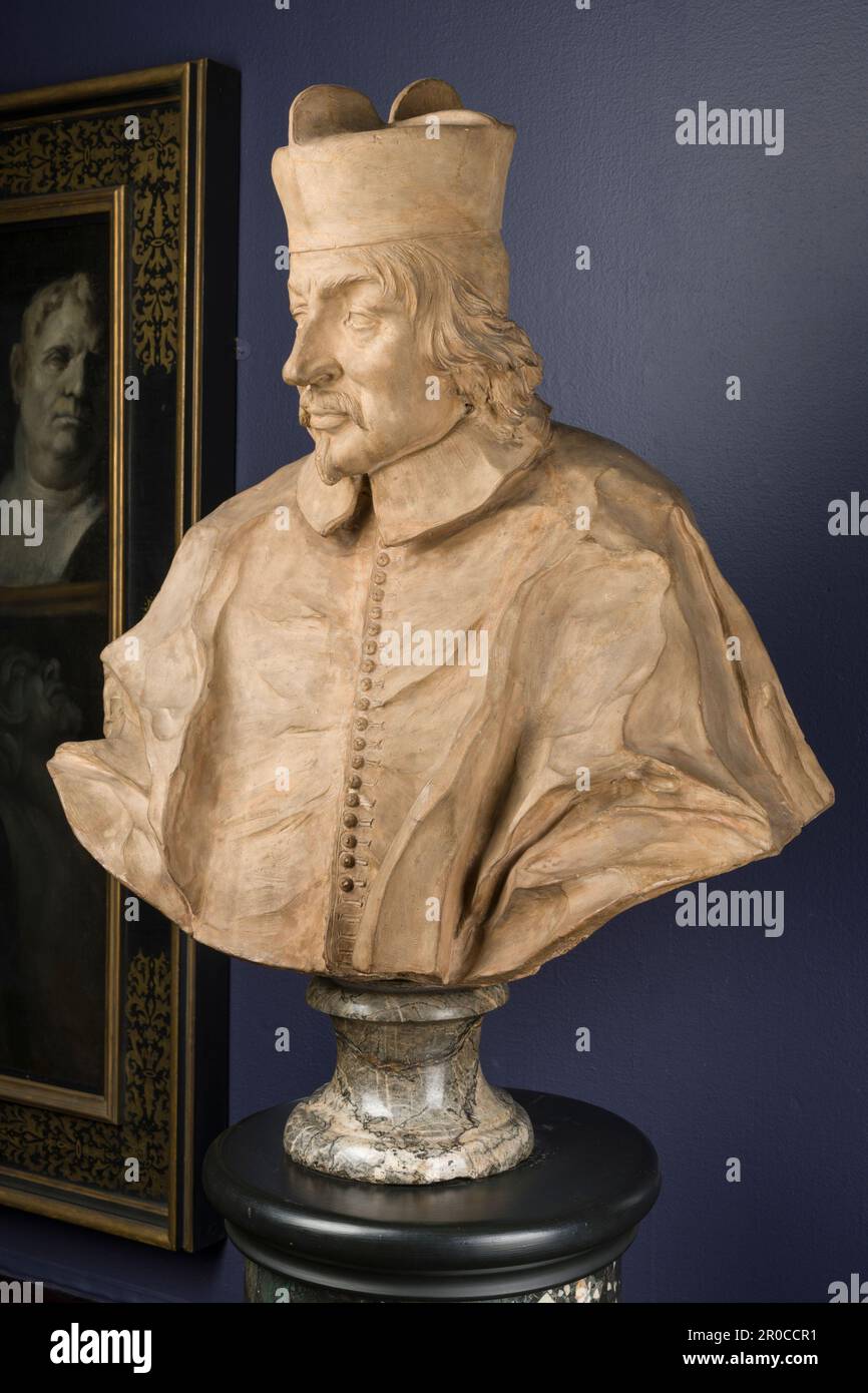 Cardinal Mattei (d.1687), 1687. Sculpture en terre cuite. Sculpteur: Lorenzo Ottoni.. Modello pour la version en marbre dans le monument du Cardinal Mattei à l'église de San Francesco a Ripa, Rome, Italie. . Banque D'Images