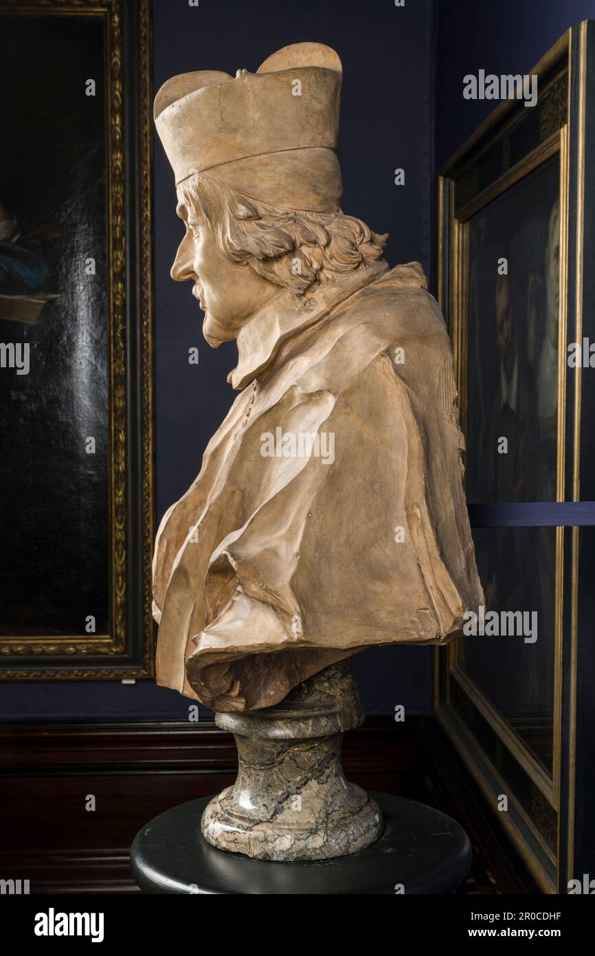 Cardinal Mattei (d.1687), 1687. Sculpture en terre cuite. Sculpteur: Lorenzo Ottoni.. Modello pour la version en marbre dans le monument du Cardinal Mattei à l'église de San Francesco a Ripa, Rome, Italie. . Banque D'Images