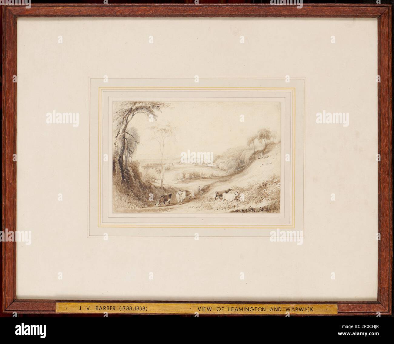 Vue sur Leamington Priors et Warwick, 1820-30. Joseph Vincent Barber Banque D'Images