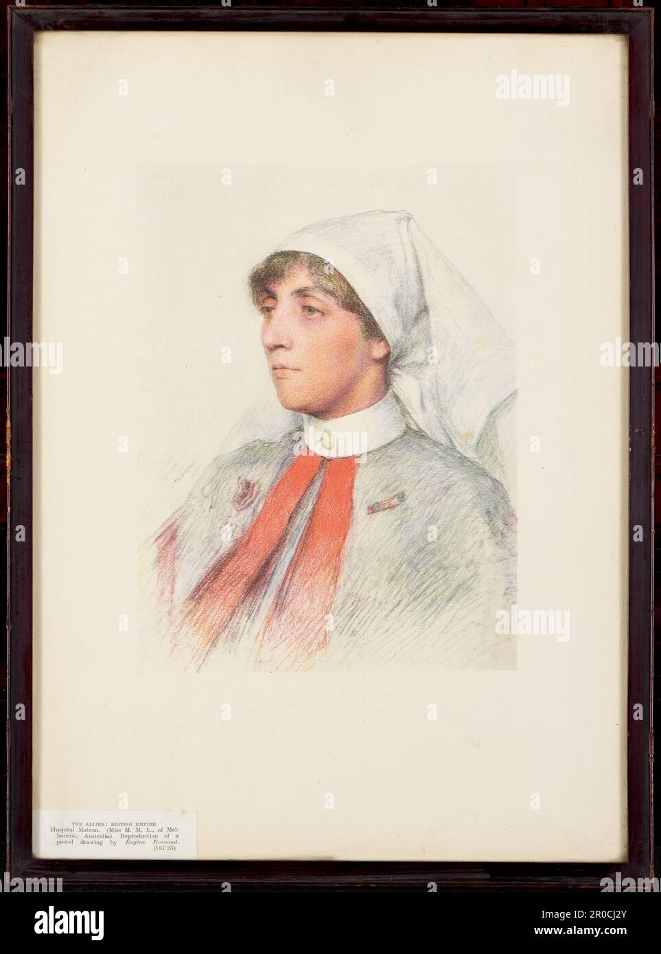 Les alliés: Empire britannique: Hôpital Matron; Miss M L de Melbourne, Australie. Eugène Burnand (d.1921) Banque D'Images