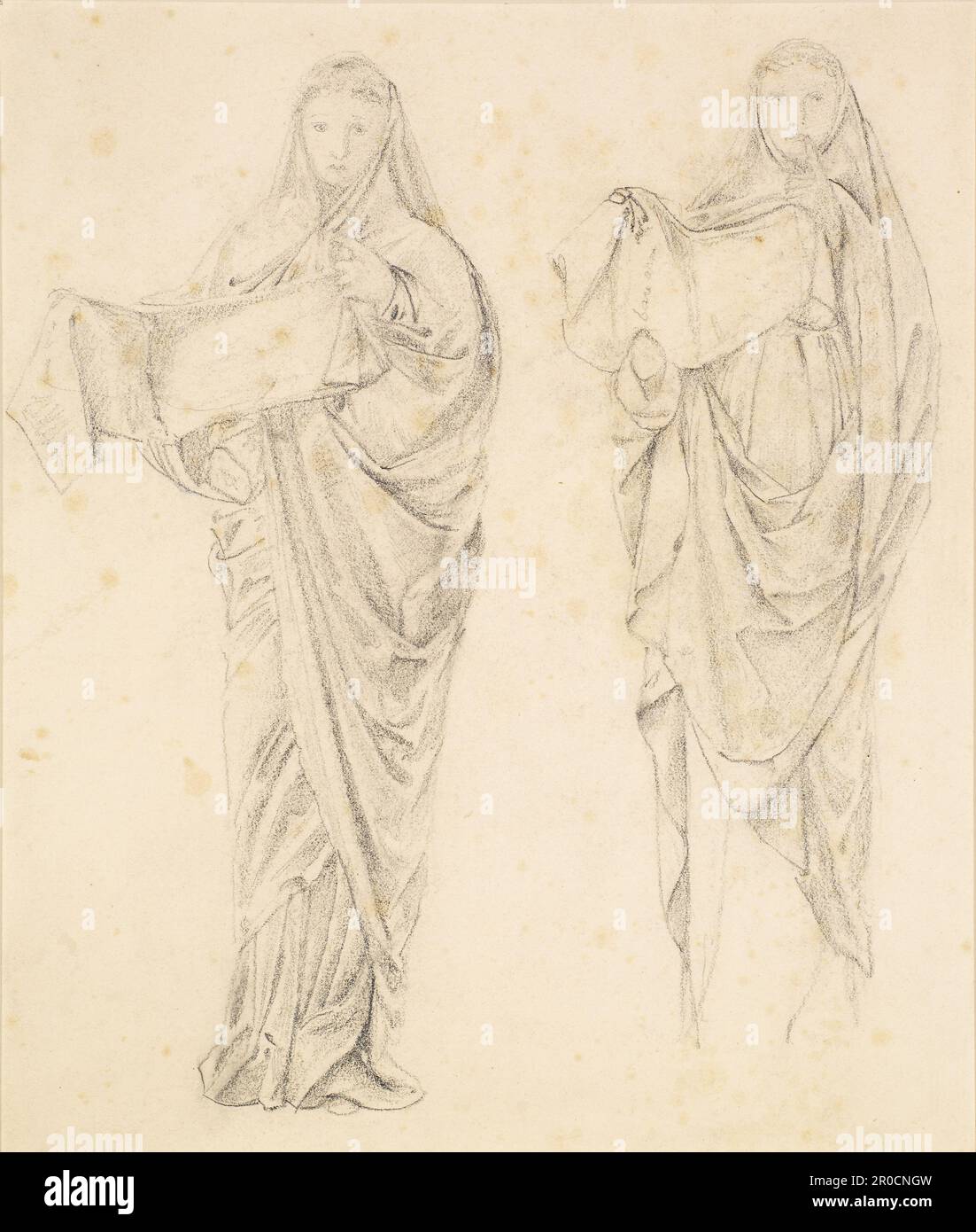 Légende des bonnes femmes de Chaucer - études de draperies pour la figure de Philomela. Par : Edward Burne-Jones Banque D'Images