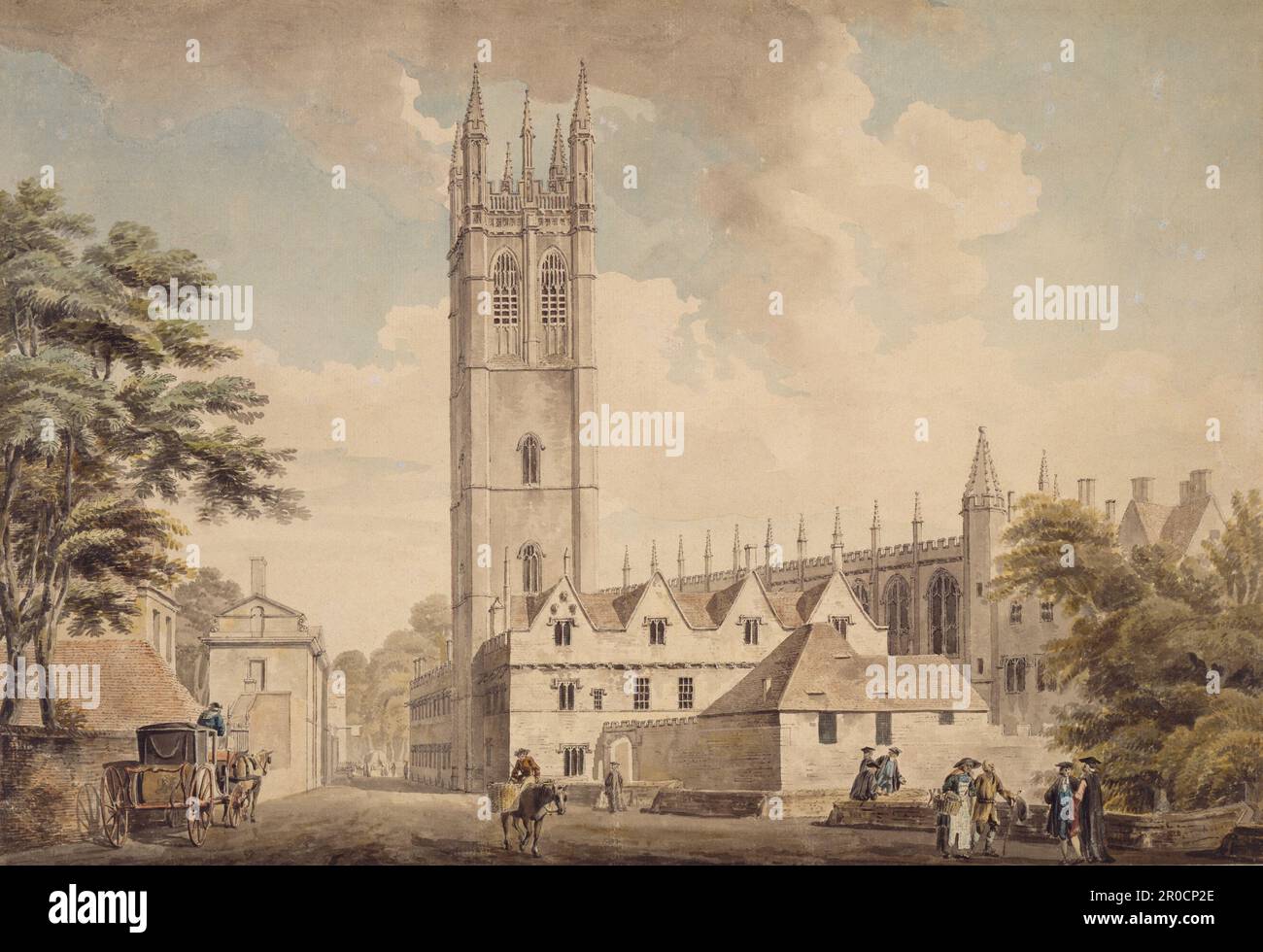 Pont et tour de Magdalen, Oxford, 1768-1772. Michael « Angelo » Rooker Banque D'Images