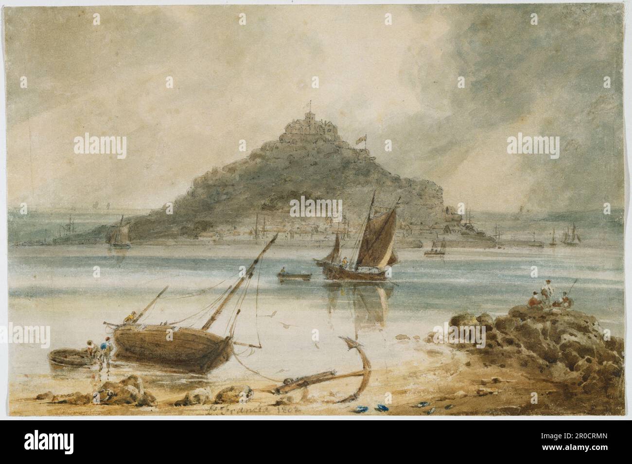 Mont-Saint-Michel, 1802. François Louis Thomas Francia Banque D'Images