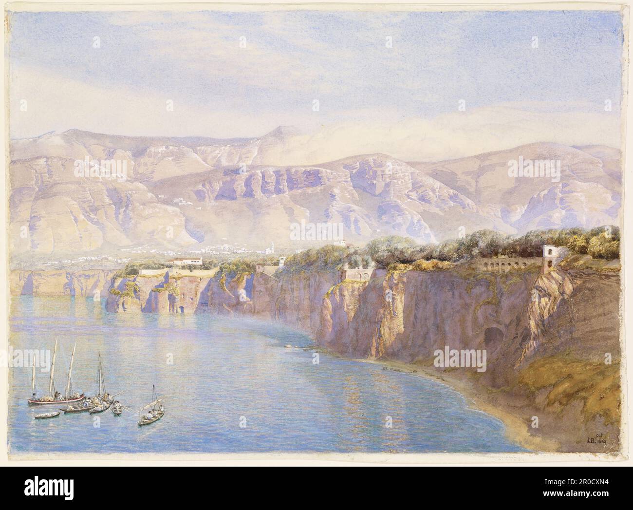 Près de Sorrento, 1863. Par John Brett Banque D'Images