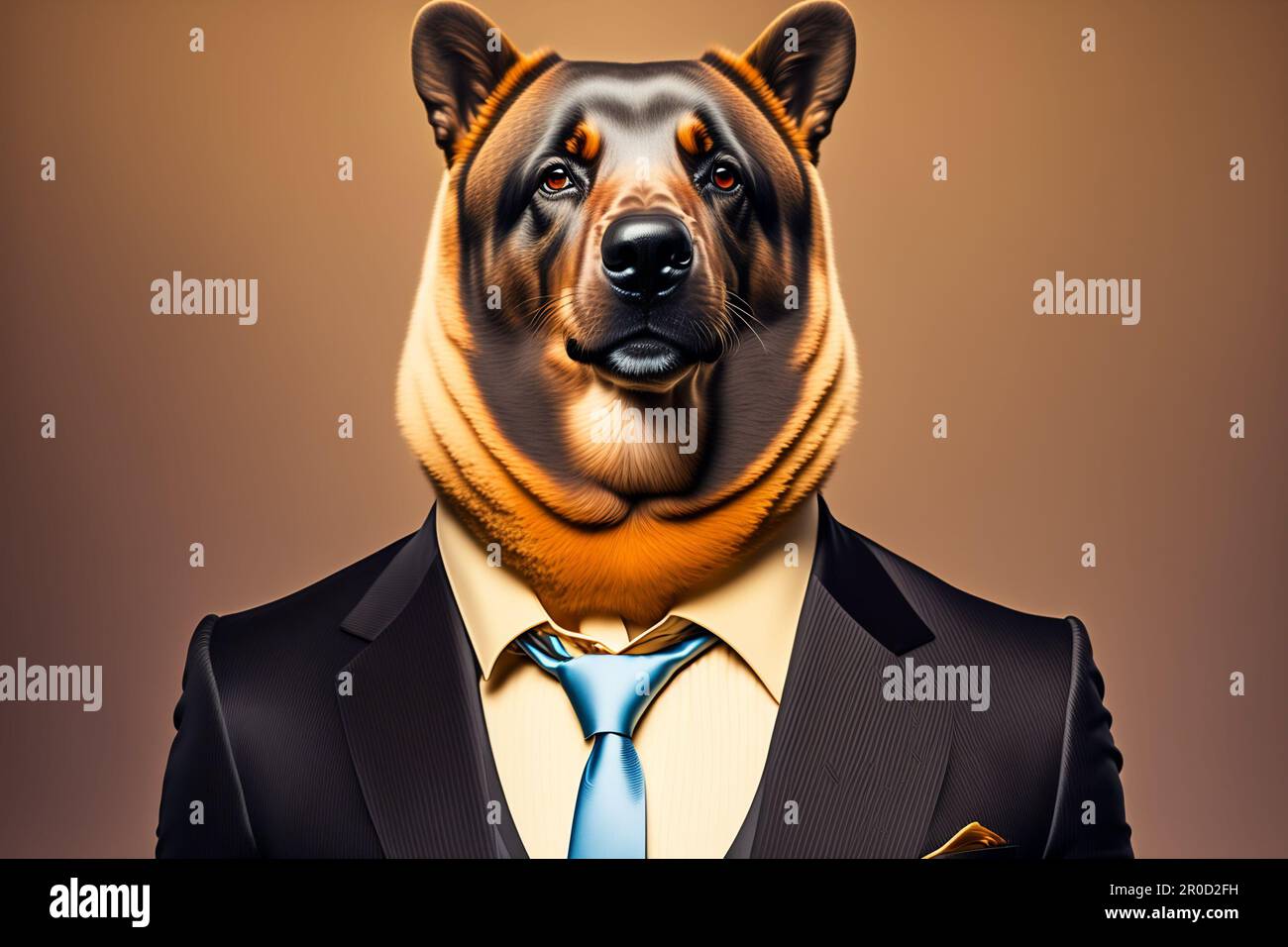 Portrait d'un ours drôle dans un costume d'affaires et de cravate,  symbolise un patron sérieux, un officiel. 3D-rendu Photo Stock - Alamy