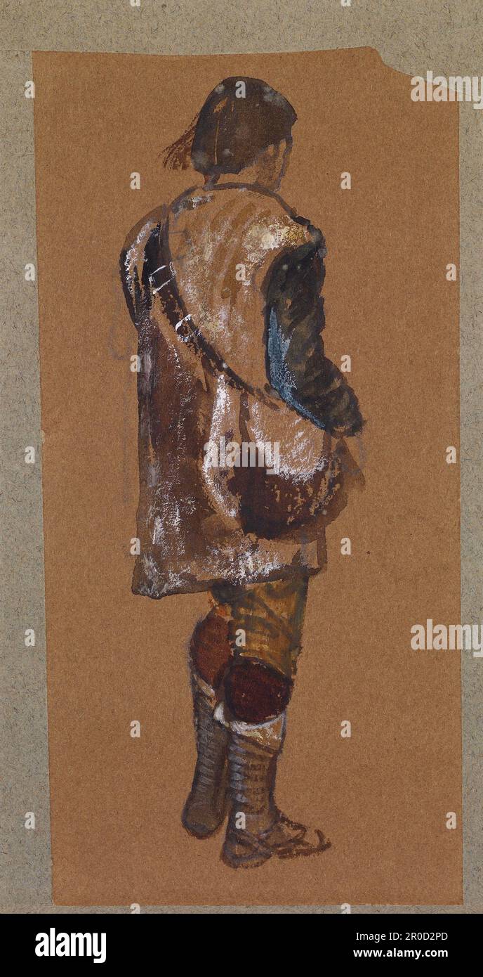 Masculin - Etude du petit garçon paysan italien du Sud, 1860-1862. Artiste: Edward Burne-Jones Banque D'Images