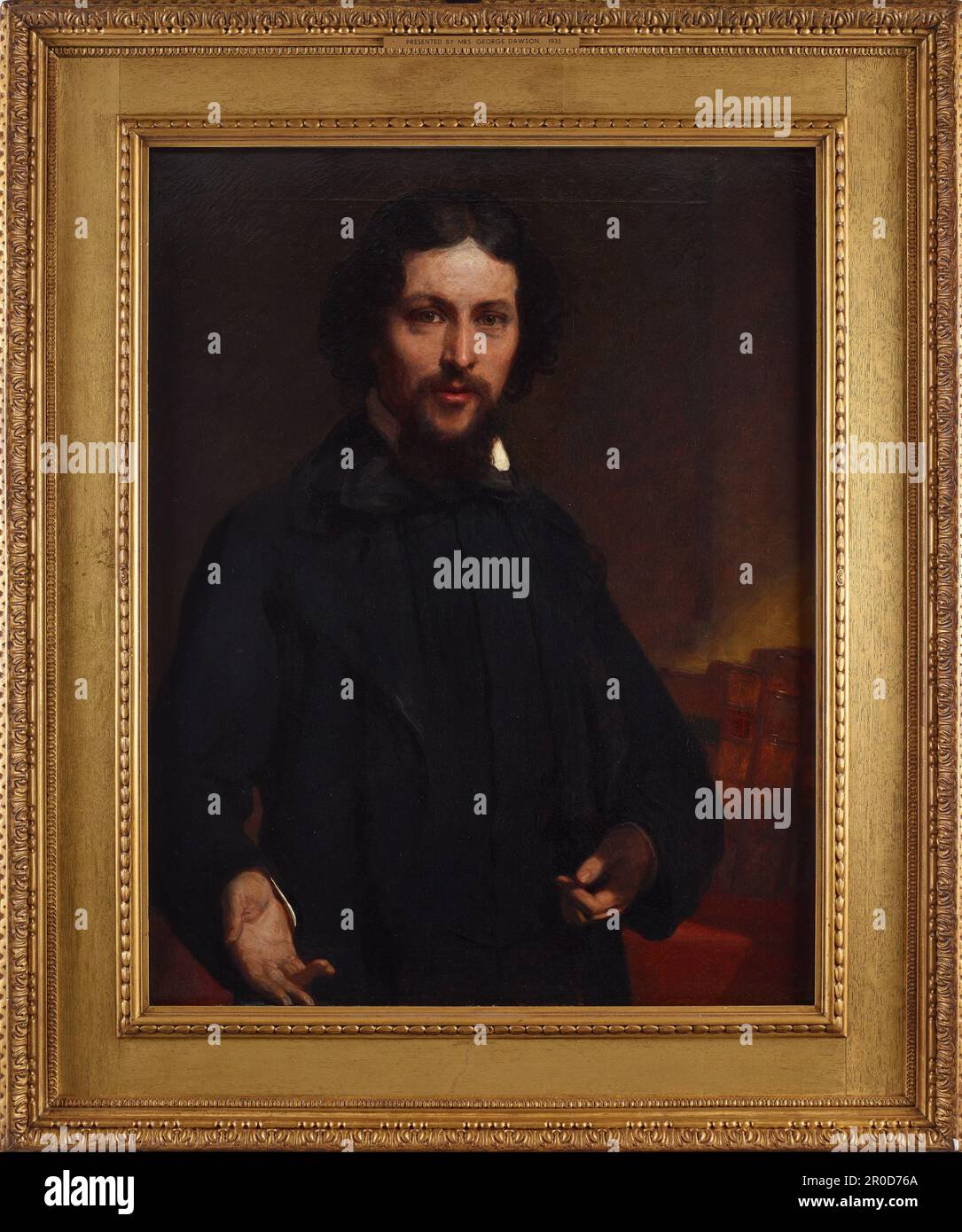 George Dawson, 1853. Peinture à l'huile. Artiste: John Prescott Knight (d.1881).. Peinture photographiée après restauration en 2022.. De Wikipedia:. George Dawson (24 février 1821 – 30 novembre 1876) était un prédicateur, conférencier et activiste non conformiste anglais. Il a été une voix influente dans les appels à la réforme politique et sociale radicale à Birmingham, une philosophie qui est devenue connue sous le nom d'Evangile civique. Banque D'Images