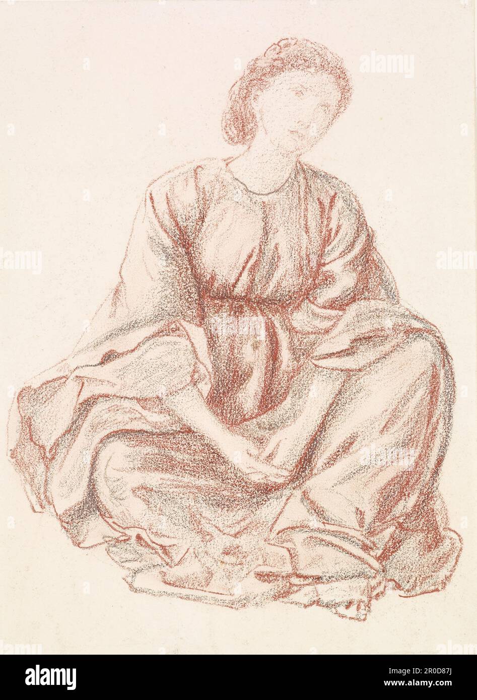 Été vert - étude sur les draperies pour la figure centrale, 1863-64. Artiste: Edward Burne-Jones Banque D'Images