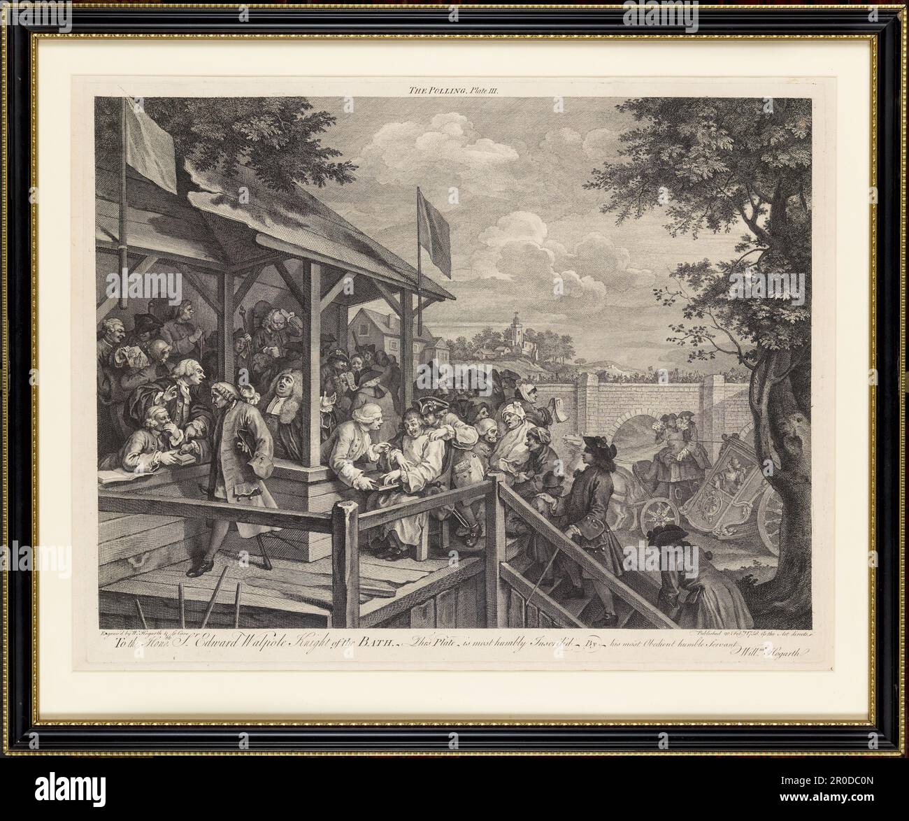 Quatre tirages d'une élection. - Le scrutin, 1758. Gravure :. François de la Cave (d.1768) après William Hogarth (d.1764) Banque D'Images