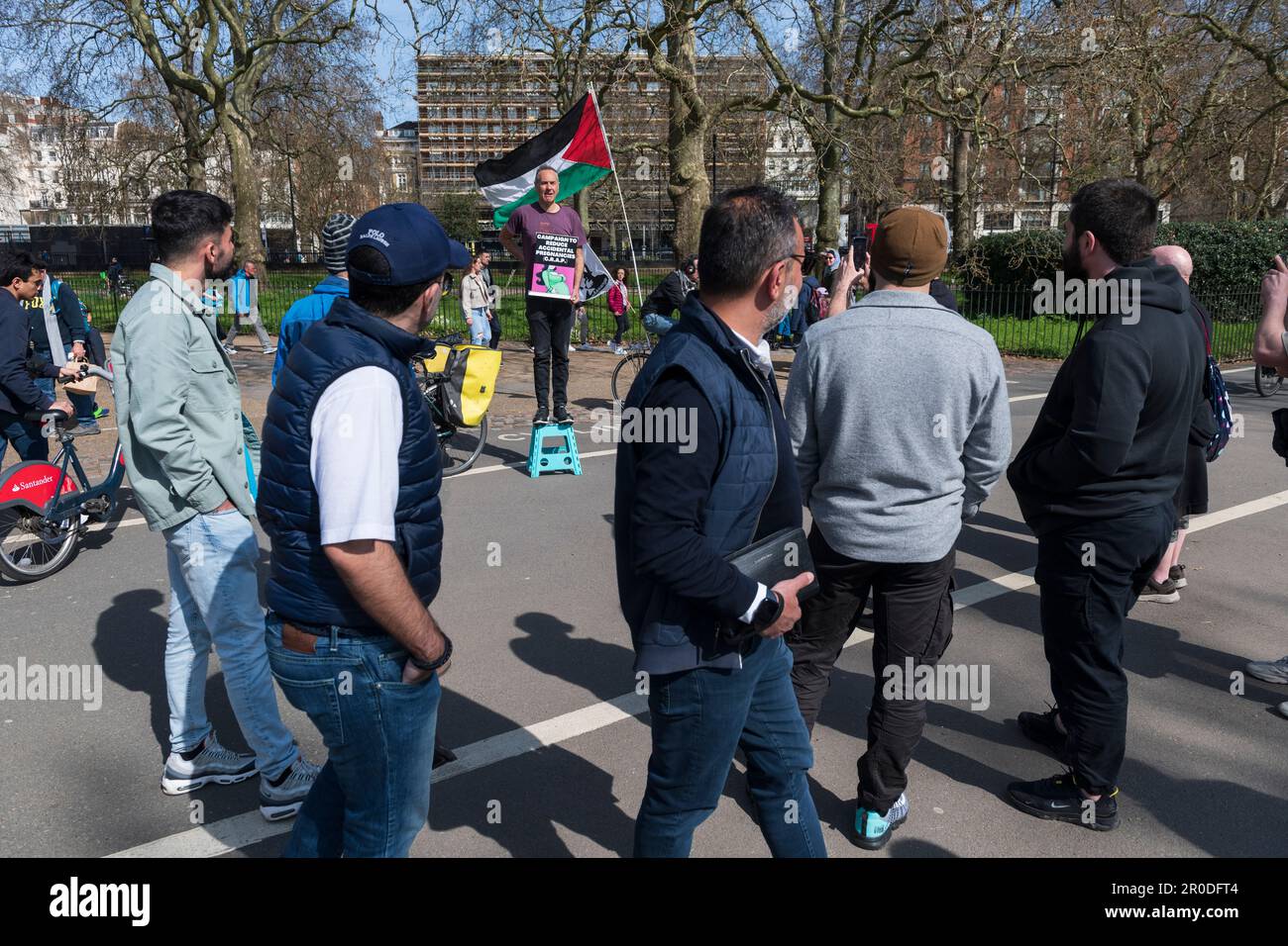 Un homme qui parle de la campagne pour réduire les grossesses accidentelles (C.T.A.P) à Speakers' Corner, Hyde Park, Londres. Speakerss' Corner est un traditionnel Banque D'Images