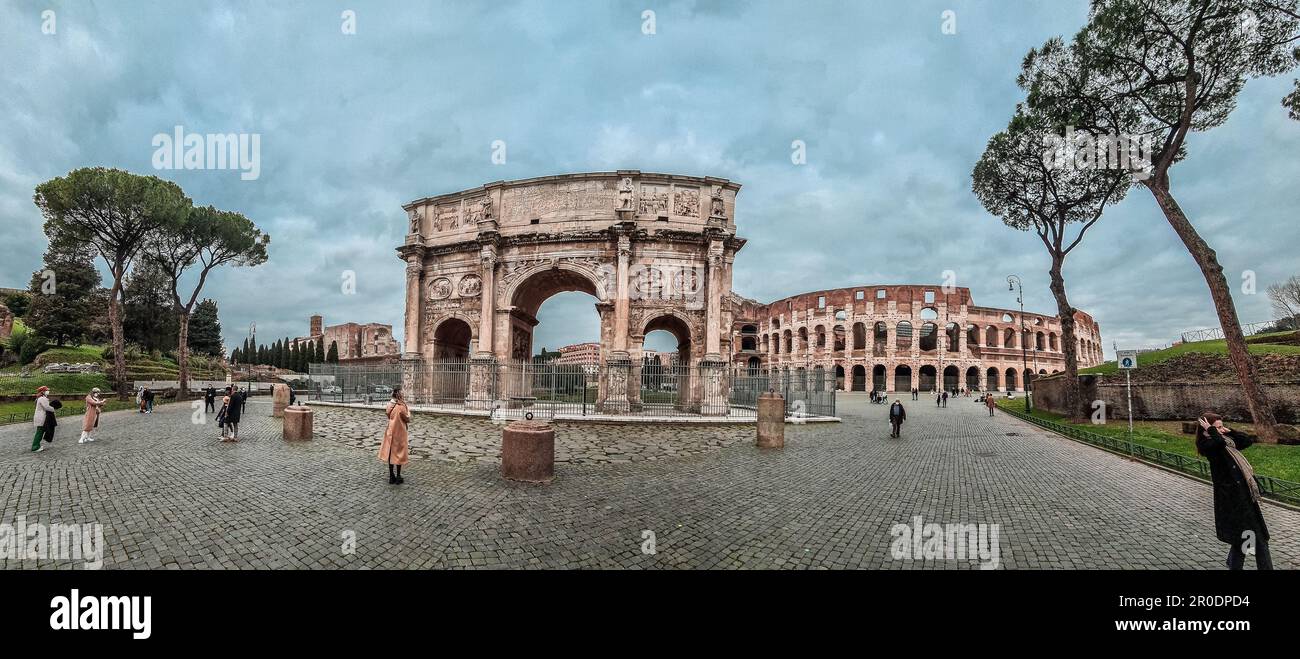 L'arche de Constantine a été érigée en 315 sur la via Triumphalis - Rome, Italie Banque D'Images