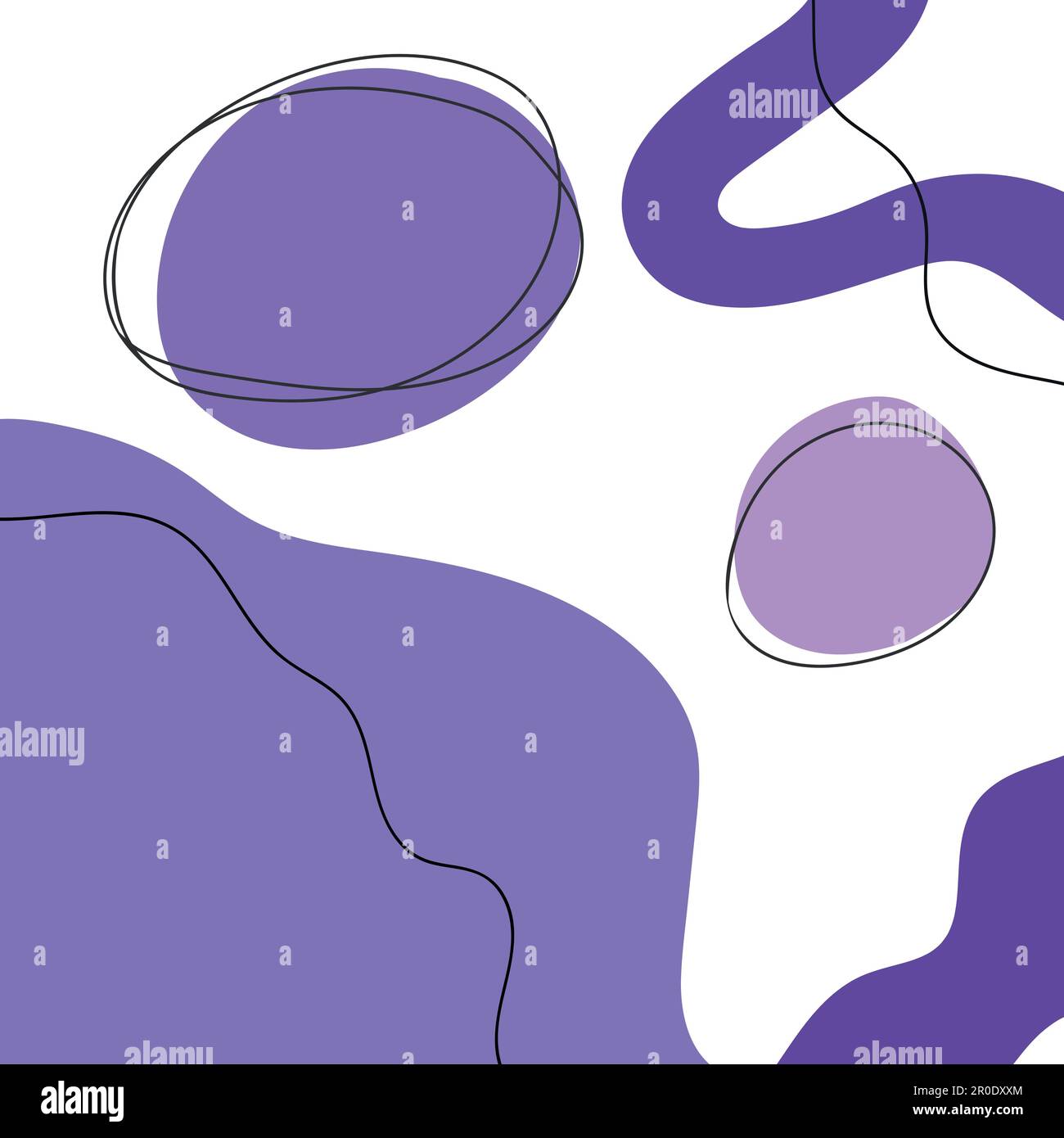 Arrière-plan abstrait minimaliste violet. Formes abstraites diverses et lignes lisses Art vectoriel Illustration de Vecteur