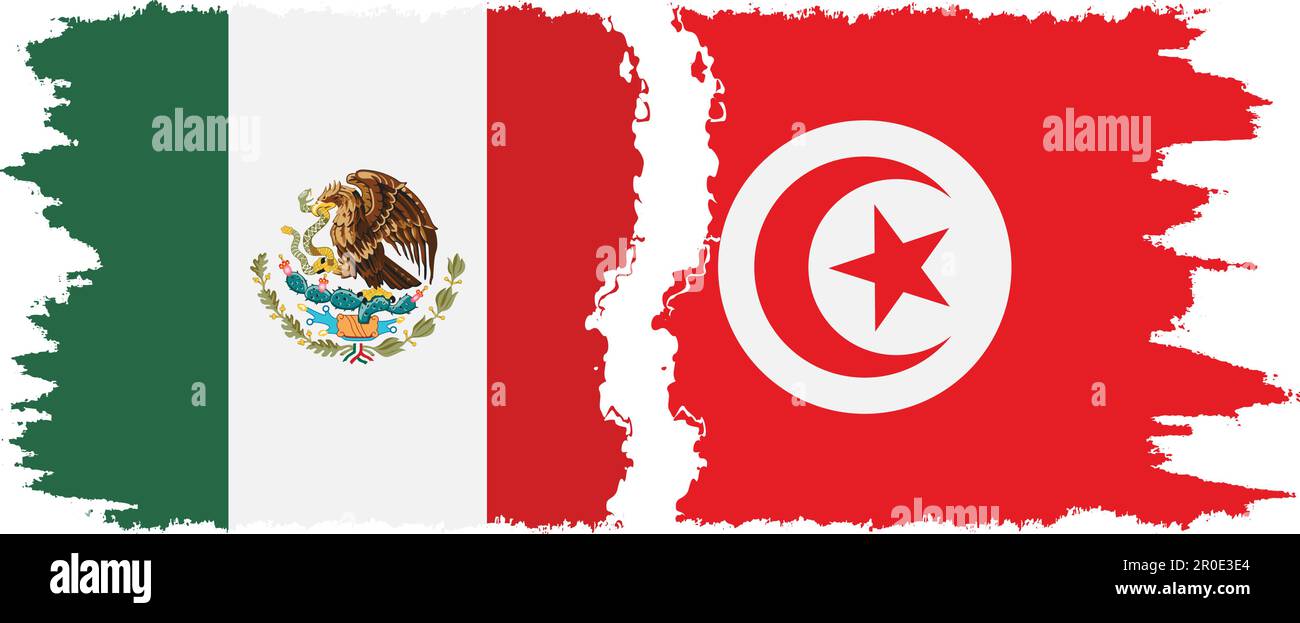 La Tunisie et le Mexique grunge drapeaux connexion, vecteur Illustration de Vecteur