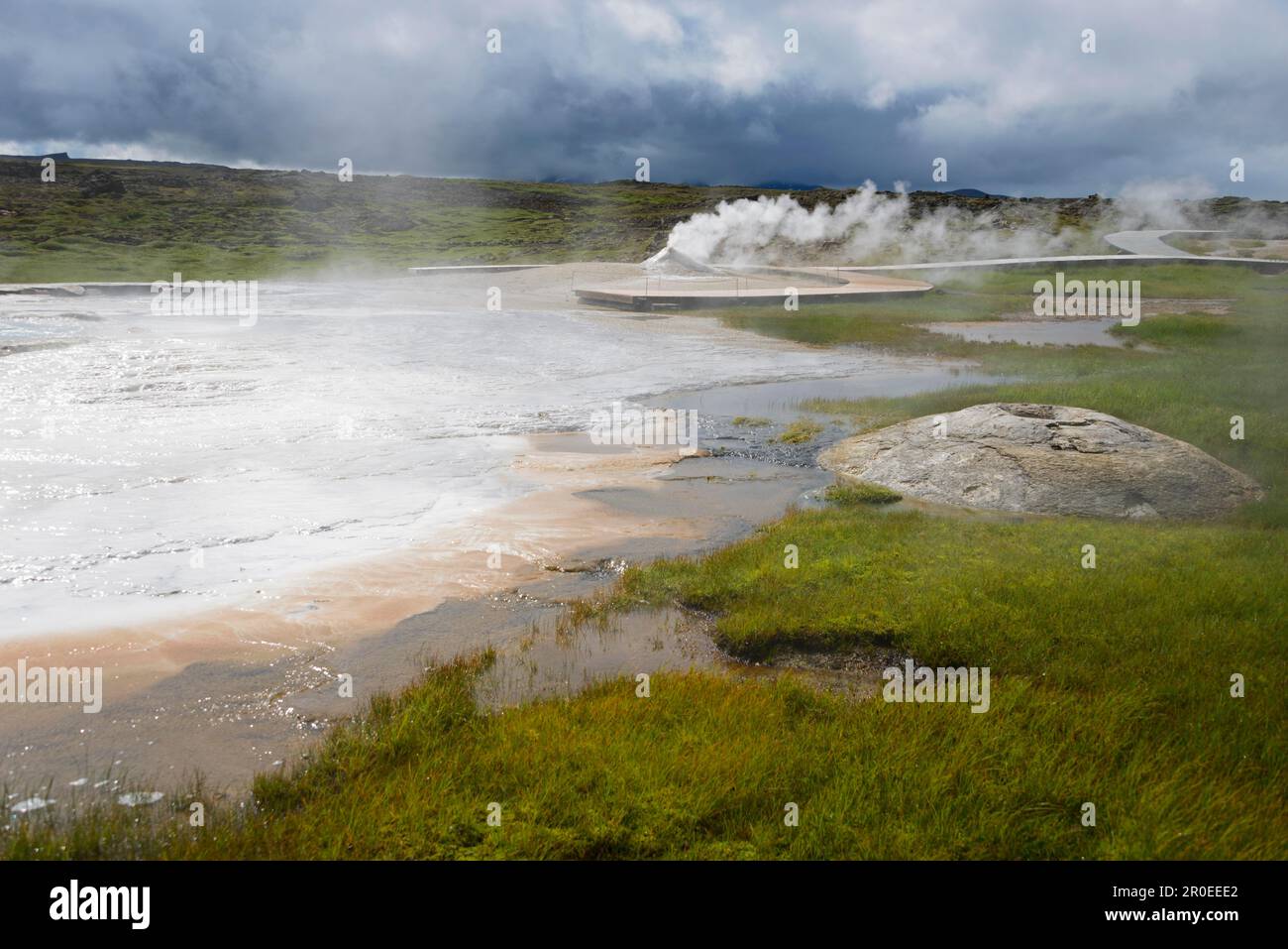 Hveravellir, Kjoelur, zone géothermique, près de Kjalvegur, route de Kjoelur, highlands, Islande Banque D'Images