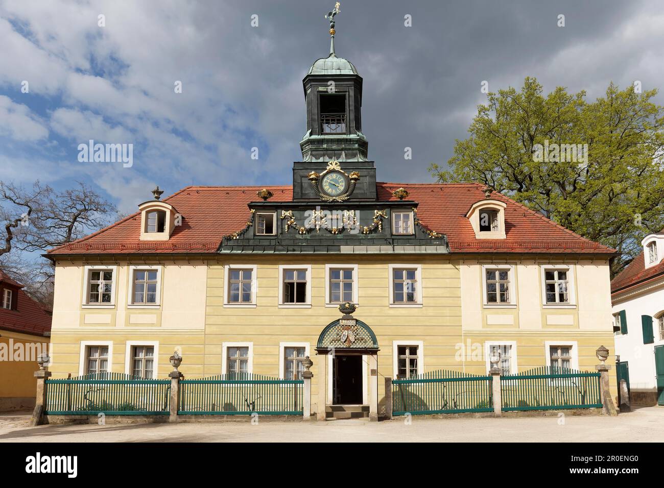 Villa Sorgenfrei, manoir de 1783, aujourd'hui hôtel de campagne, Oberloessnitz, Radebeul, Saxe, Allemagne Banque D'Images