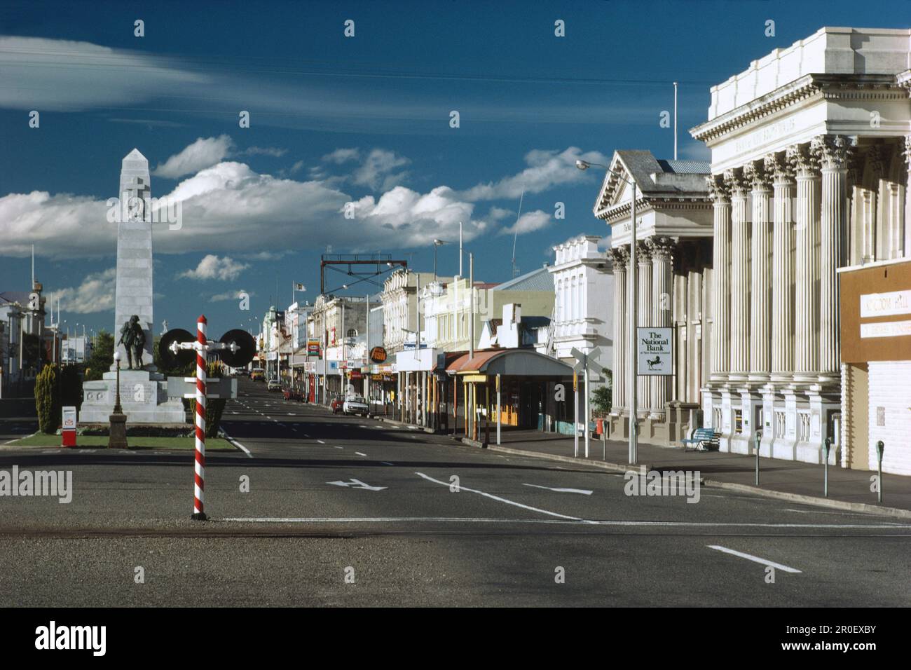 Oamaru, bâtiments en pierre, Otago, architecture calcaire, pierre d'Oamaru, Île du Sud Banque D'Images