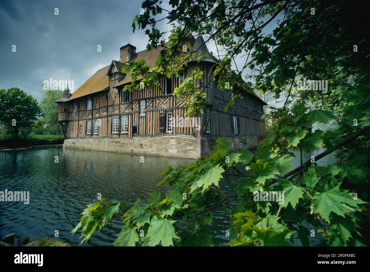 Maison à colombages, Hôtel particulier, Manoir de Coupesarte, Normandie, France Banque D'Images