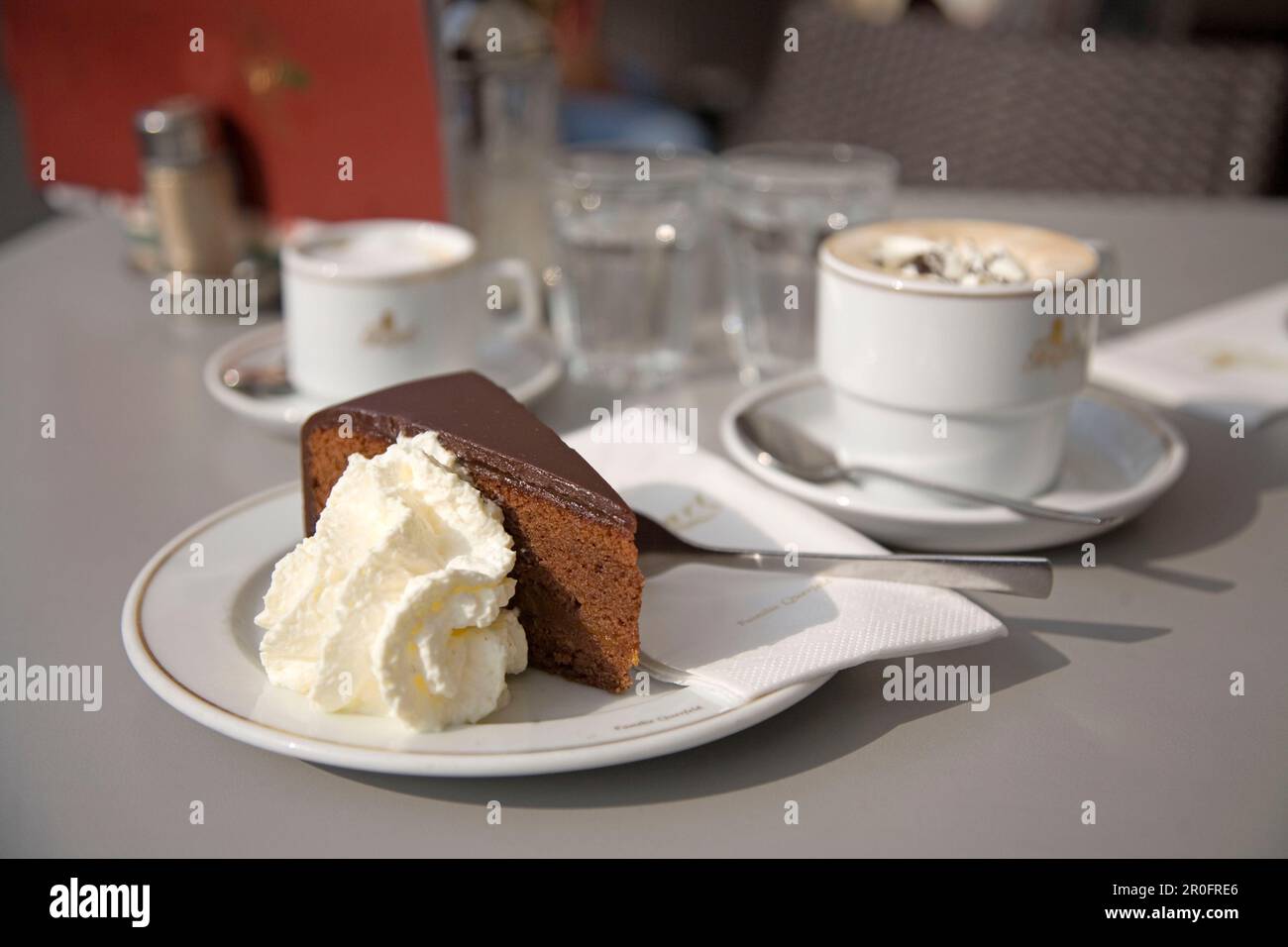 Vienne Autriche Cafe Mozart chocalate cafe Melange Banque D'Images