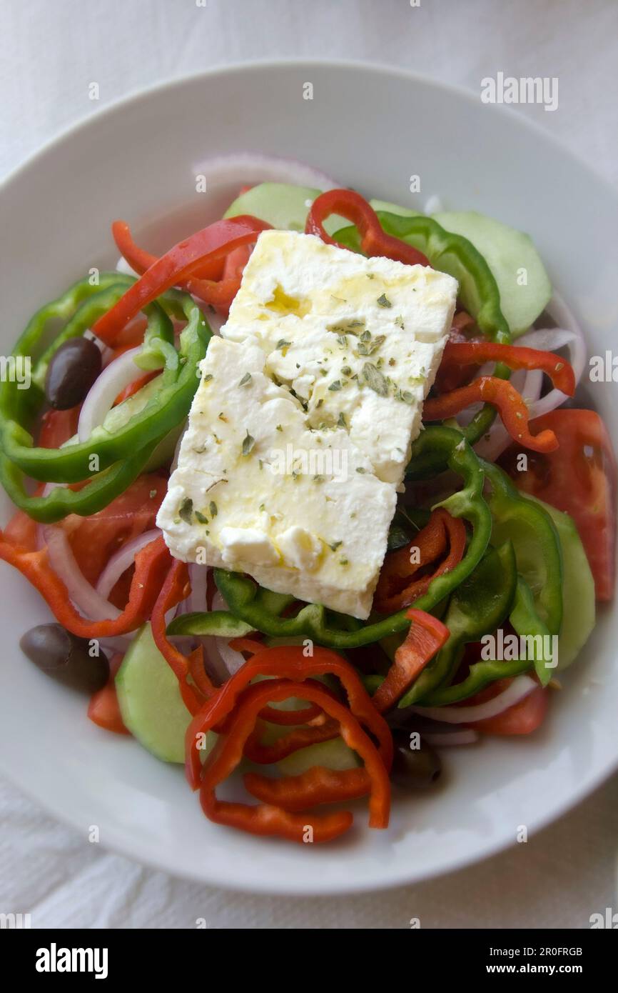 Griechenland Zakynthos Taverne im Nordosten BEI Agios Nikolaos Bauernsalat Banque D'Images