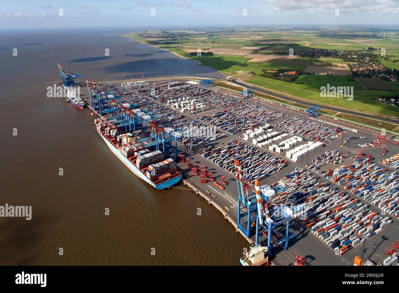 Port de conteneurs, Bremerhaven, Allemagne Banque D'Images