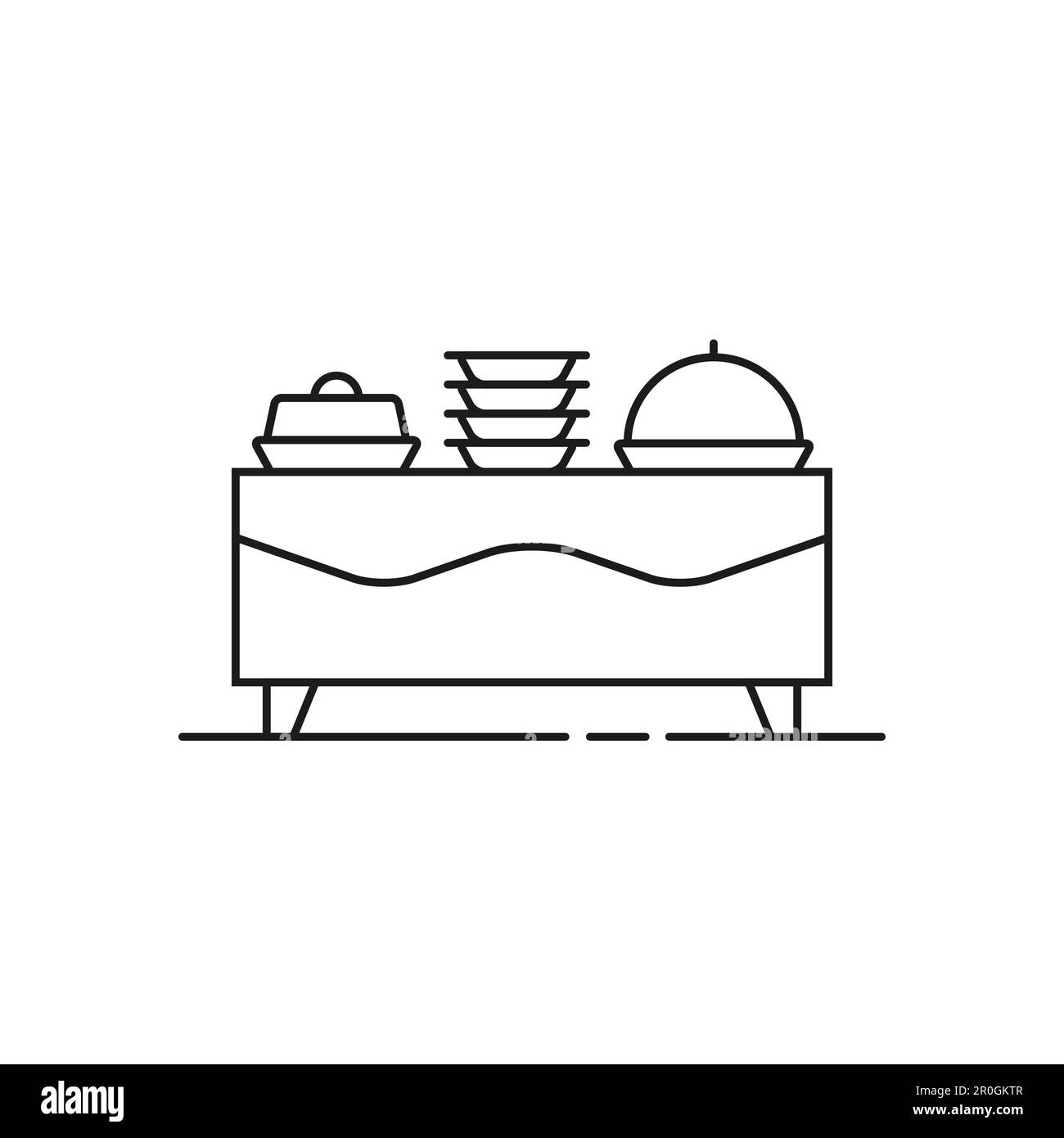 buffet de restauration fin noir Illustration de Vecteur