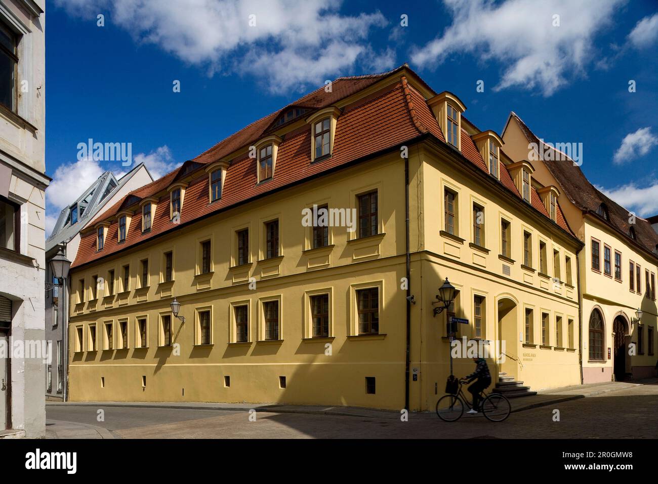 Maison Händel sous ciel nuageux, Halle an der Saale, Saxe Anhalt, Allemagne, Europe Banque D'Images