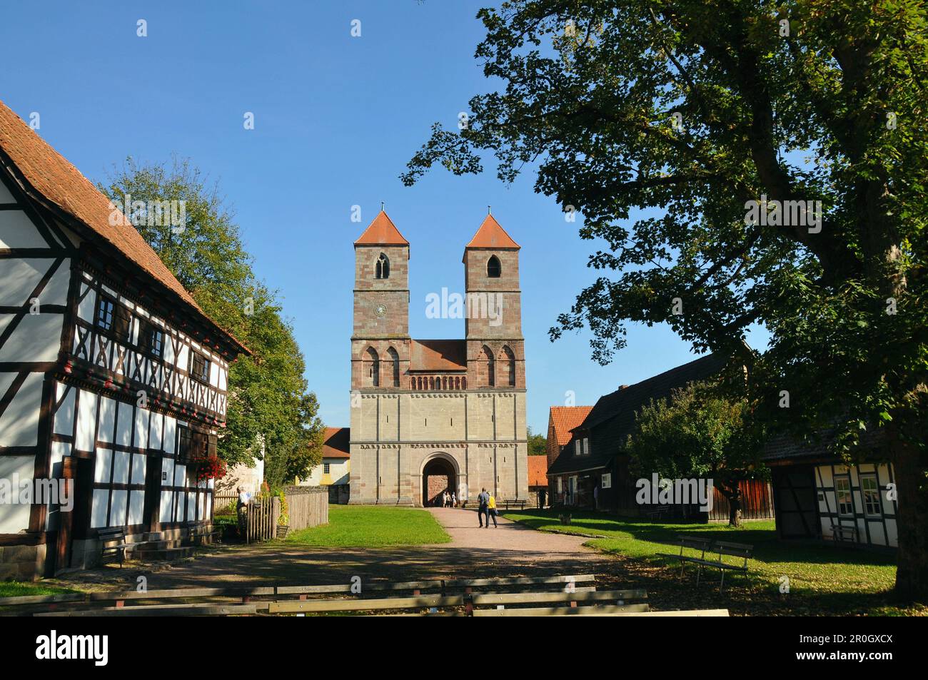 Open air museum Vessra Abbaye, forêt de Thuringe, Thuringe, Allemagne Banque D'Images