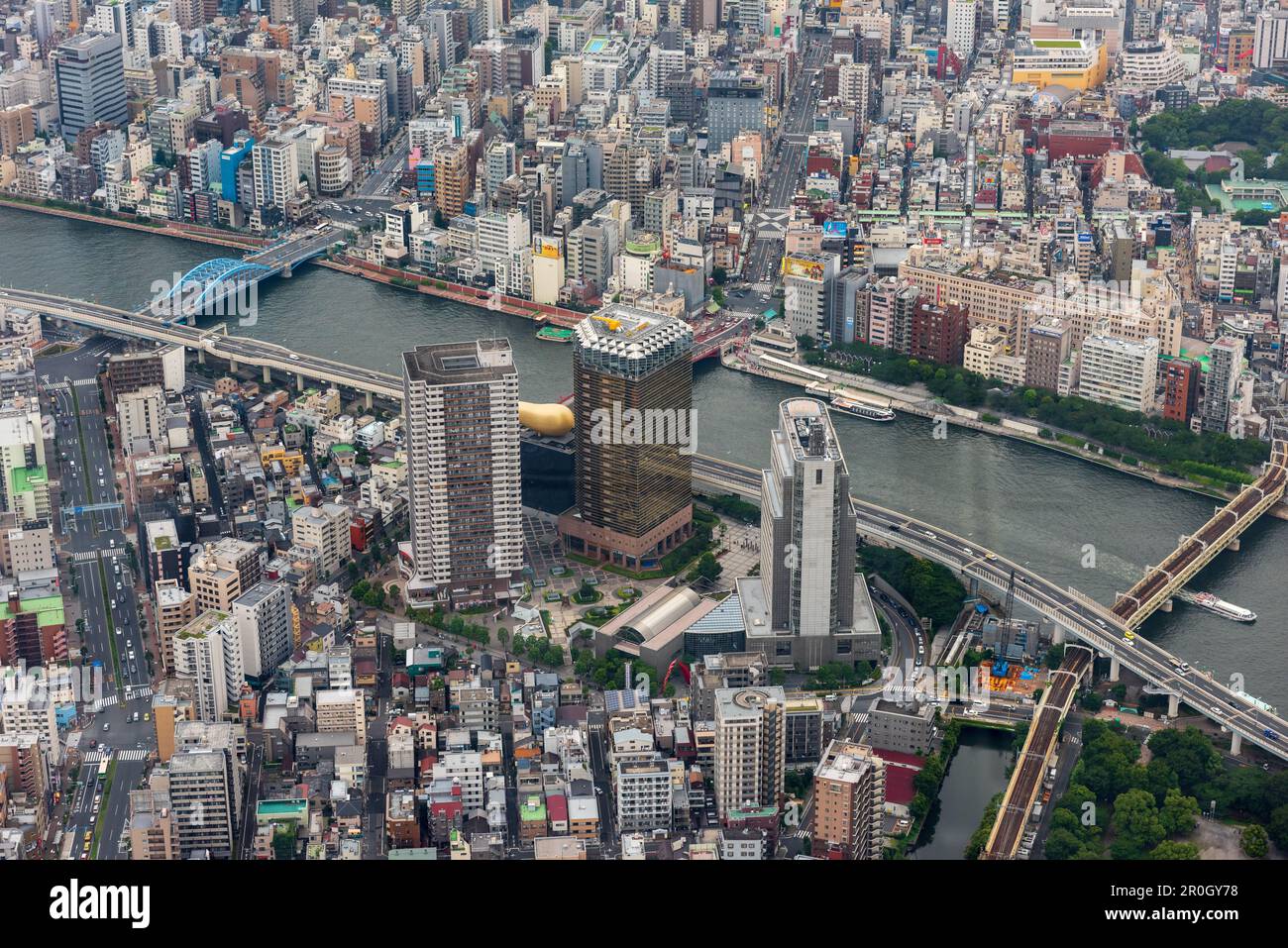 Vue aérienne de Tokyo depuis l'attraction Skytree. Banque D'Images