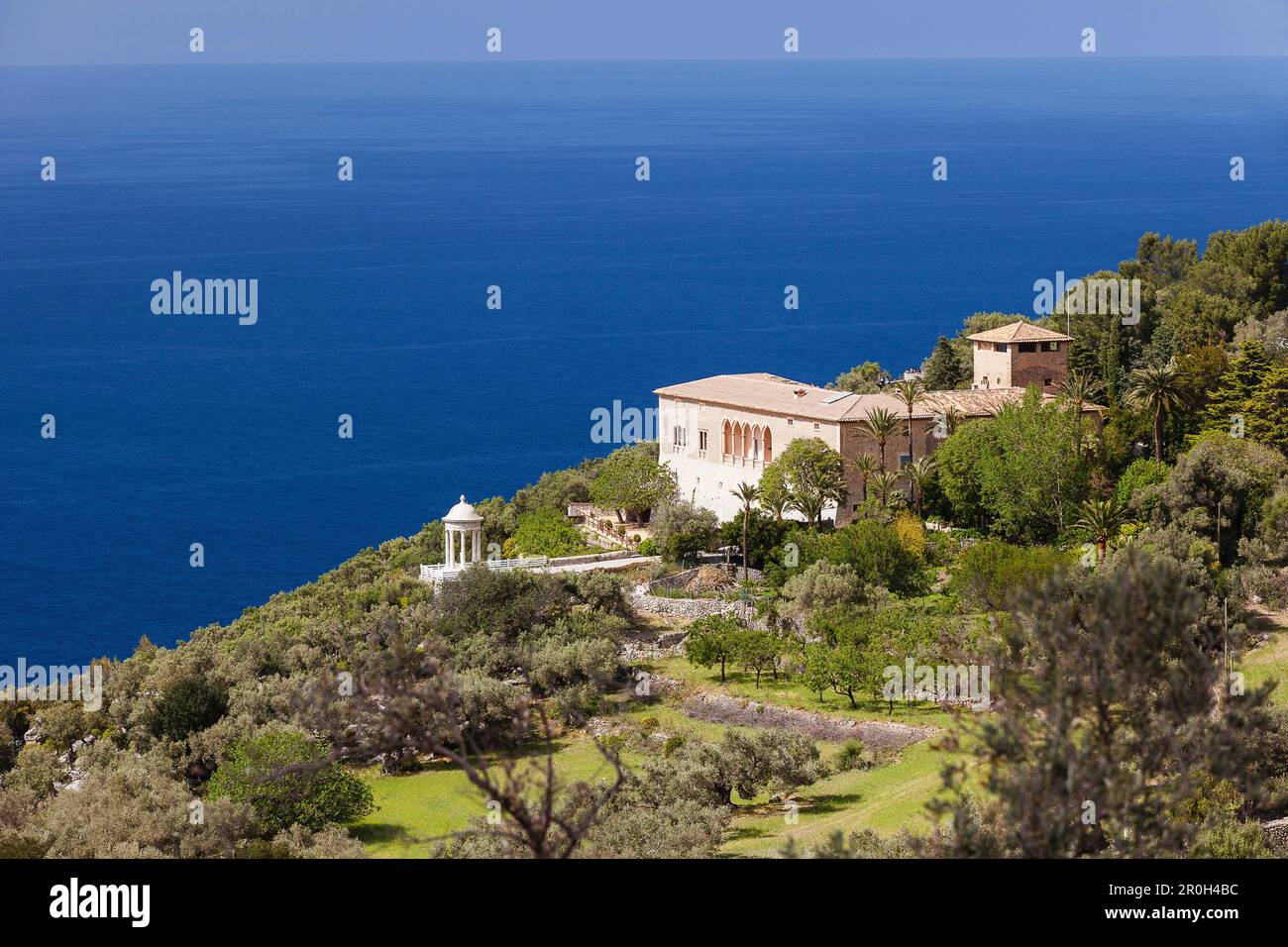 Résidence en mer Méditerranée entre Valdemossa et Deya, Majorque, Espagne Banque D'Images
