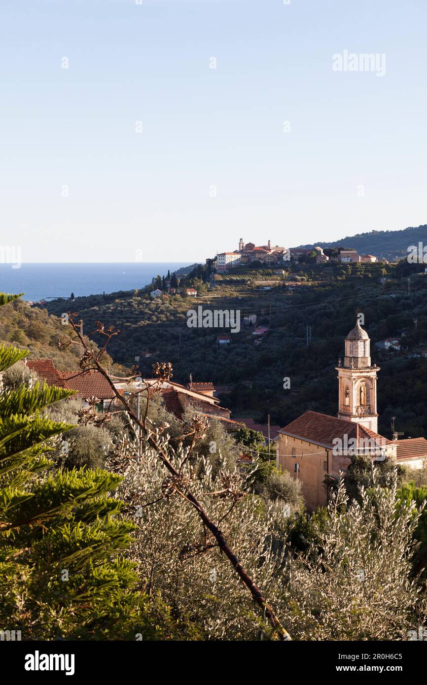 Vues de Diano Castello à Diano Marina, Imperia, Italie, Liguia Banque D'Images