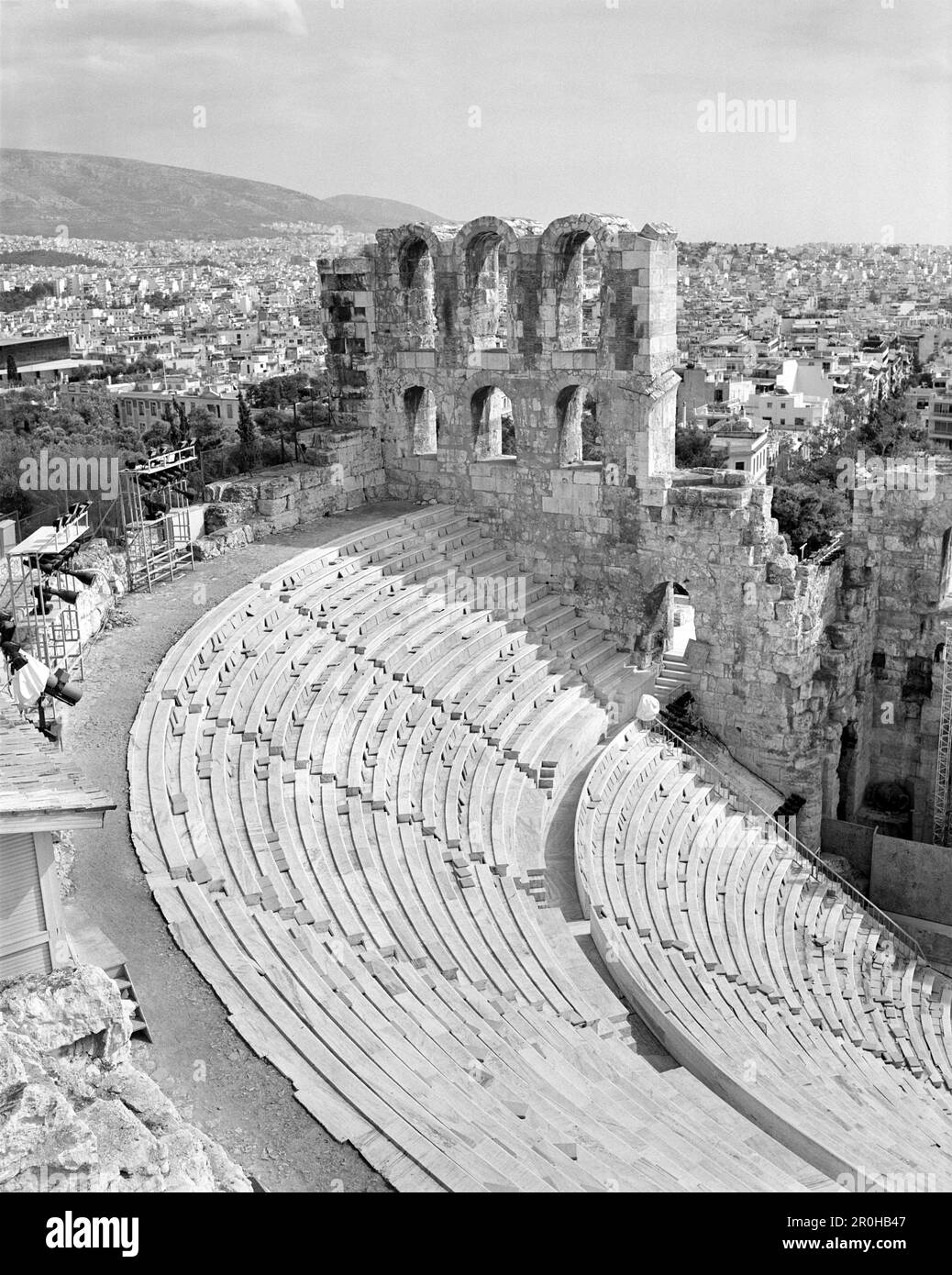 GRÈCE, Athènes, le théâtre de Hérode Atticus a été construit par les Romains en 161 après J.-C., Acropolis Banque D'Images