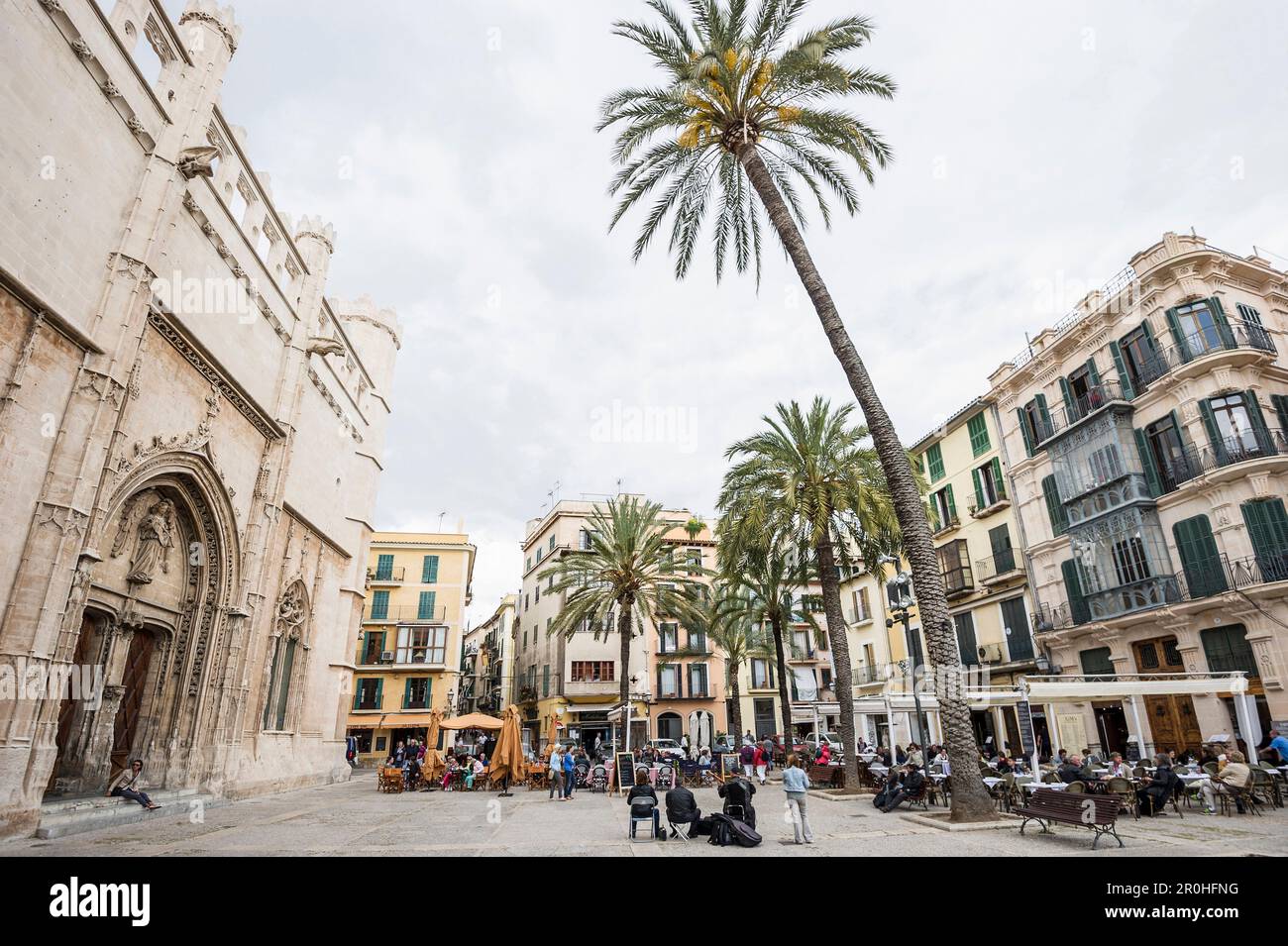 Placa Drassana dans la partie historique de Palma de Mallorca, Majorque, Espagne Banque D'Images