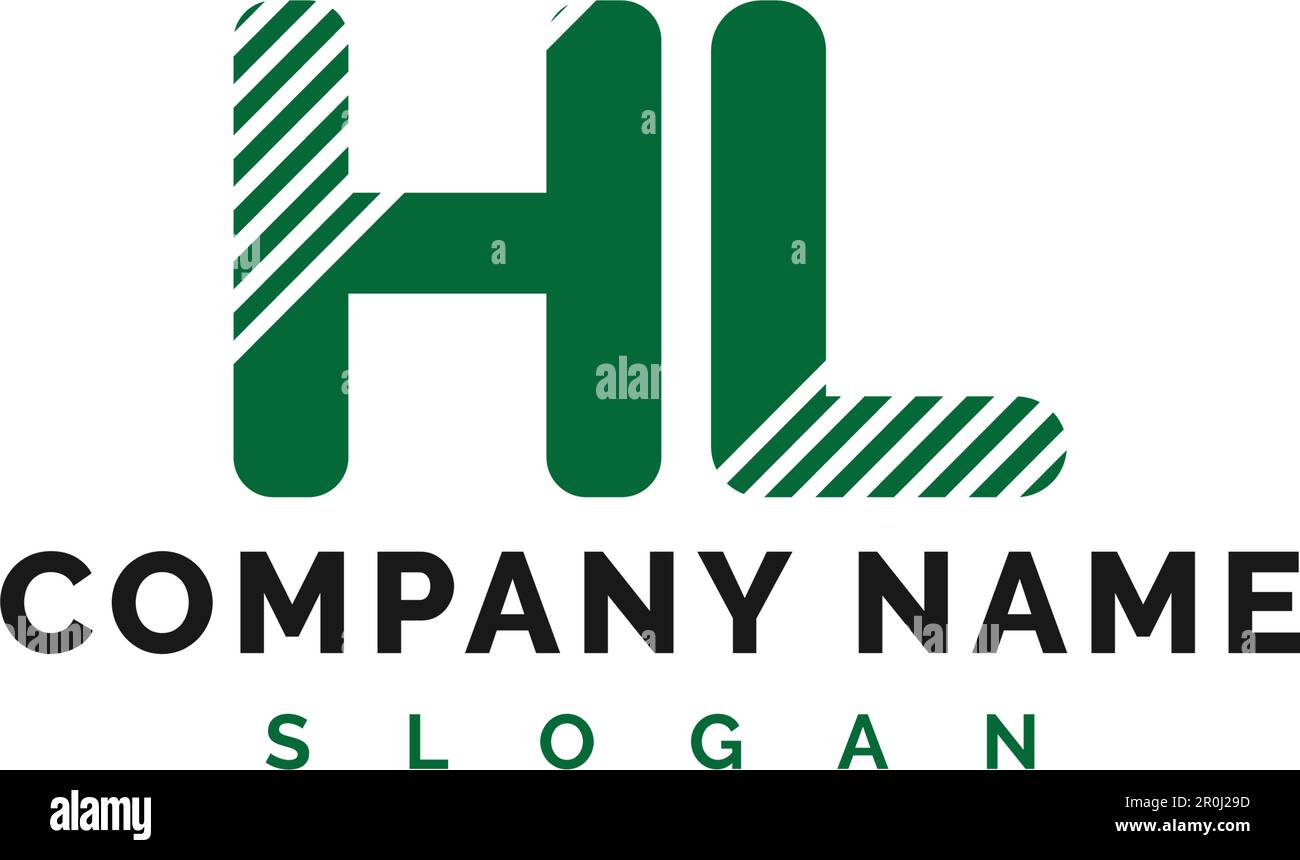 Logo HL Letter. Illustration vectorielle du logo de lettre HL - Vector Illustration de Vecteur
