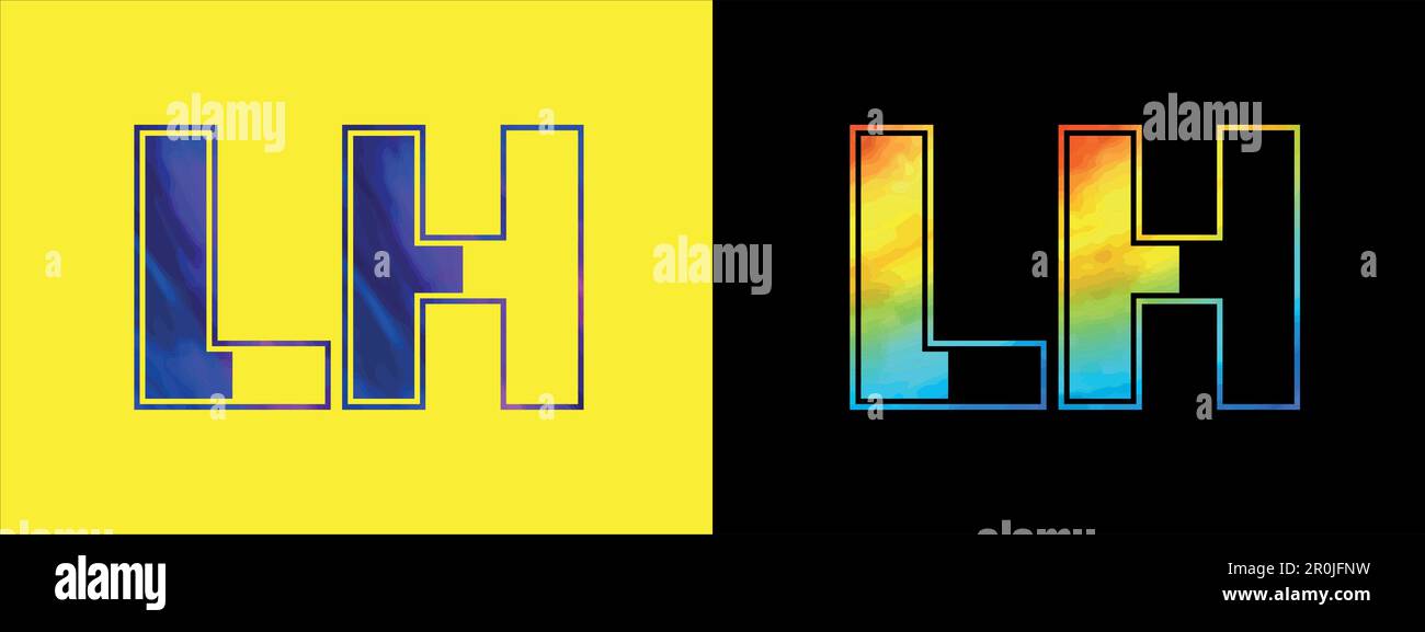 Modèle vectoriel avec logo lettre LH. Logo luxueux et moderne pour l'identité de l'entreprise Illustration de Vecteur
