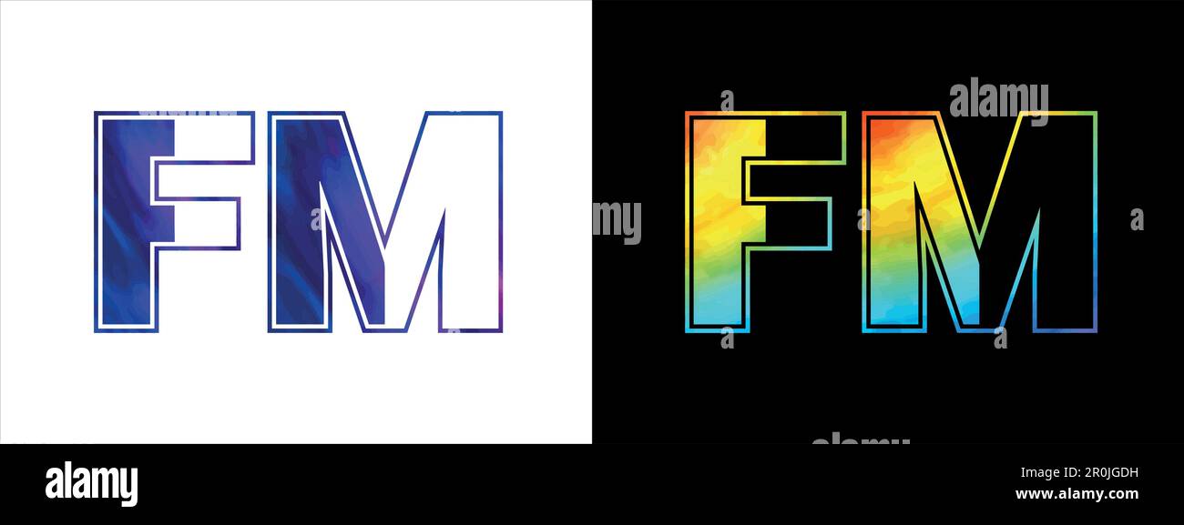 Modèle de dessin vectoriel d'icône de logo FM de lettre initiale. Logo luxueux de qualité pour l'identité de l'entreprise Illustration de Vecteur