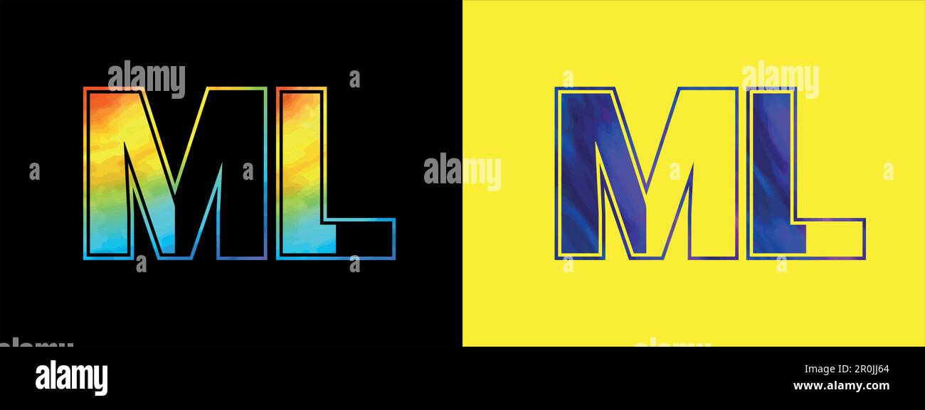 Modèle vectoriel d'icône de logo DE LETTRE ML unique. Design haut de gamme élégant avec logo à l'alphabet pour les entreprises Illustration de Vecteur
