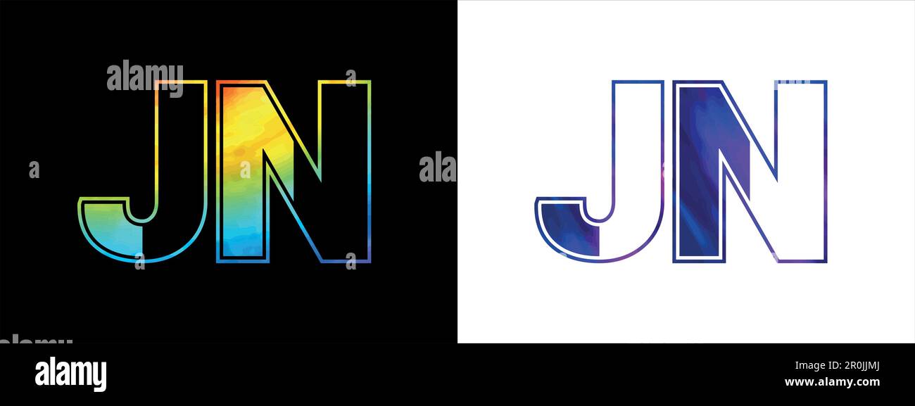 Modèle de dessin vectoriel d'icône de logo JN de la lettre initiale. Logo luxueux de qualité pour l'identité de l'entreprise Illustration de Vecteur