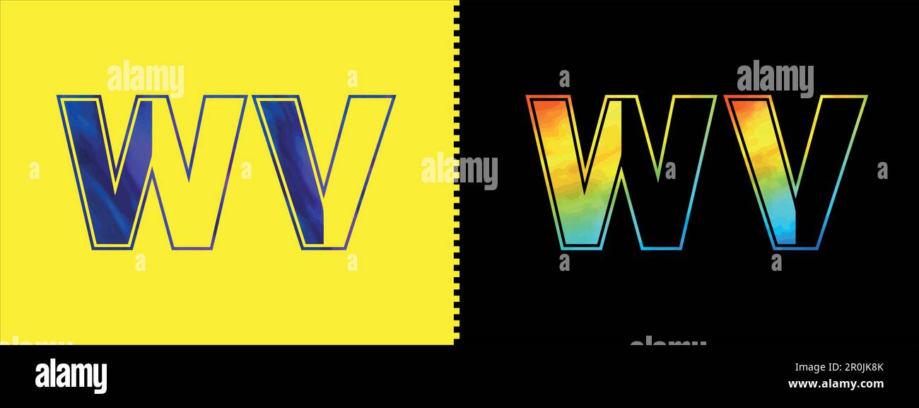 Modèle vectoriel d'icône de logo de lettre WV unique. Design haut de gamme élégant avec logo à l'alphabet pour les entreprises Illustration de Vecteur