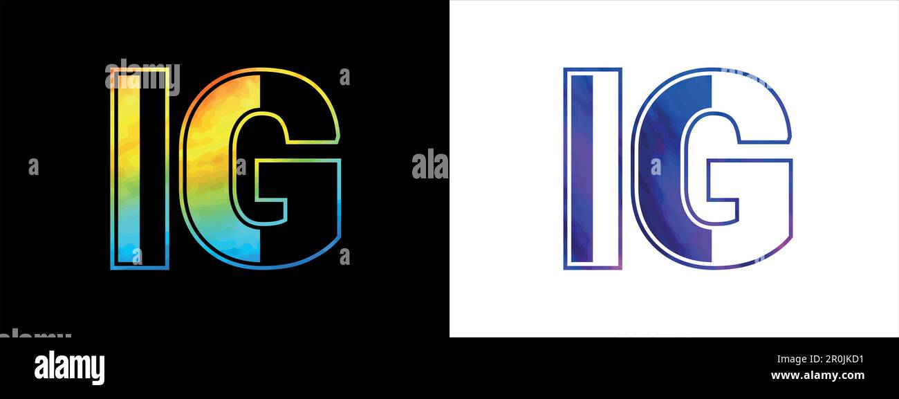 Modèle de vecteur de conception de logo IG de lettre. Logo luxueux et moderne pour l'identité de l'entreprise Illustration de Vecteur