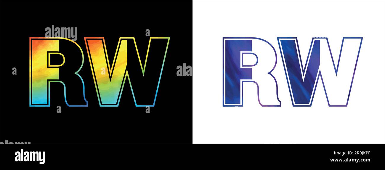 Modèle de dessin vectoriel d'icône de logo RW de lettre initiale. Logo luxueux de qualité pour l'identité de l'entreprise Illustration de Vecteur