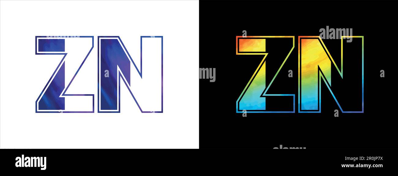 Modèle de dessin vectoriel d'icône de logo ZN de la lettre initiale. Logo luxueux de qualité pour l'identité de l'entreprise Illustration de Vecteur