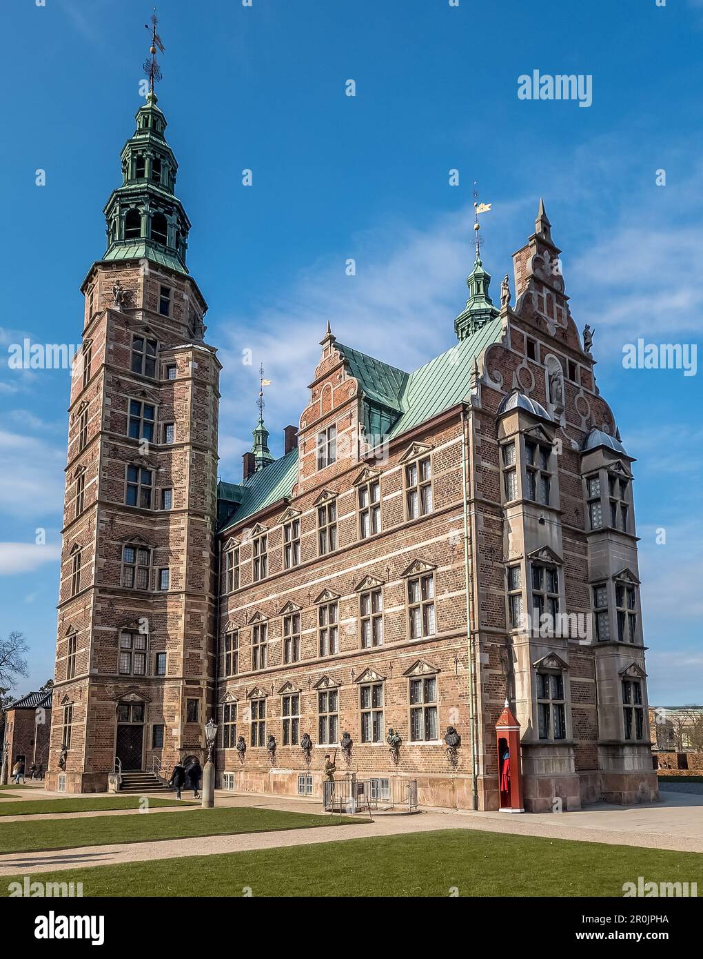 Palais hollandais de la Renaissance à Rosenborg Slot Copenhagen entouré d'une lande Banque D'Images