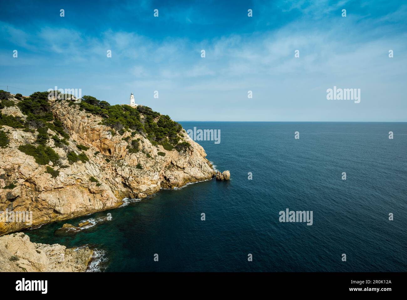 Leuchtturm, Punta de Capdepera, Cala Ratjada, Majorque, Iles Baléares, Espagne Banque D'Images