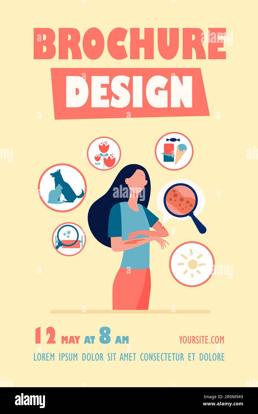 Femme triste sans visage souffrant d'allergie Illustration de Vecteur